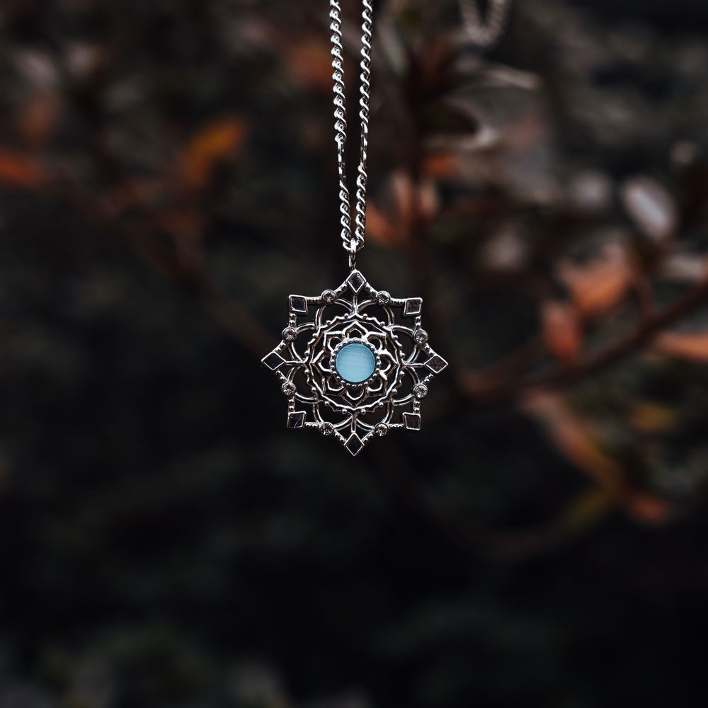 Holzkern Kette mit Anhänger Aphonia Halskette Schneeflocken Anhänger - Holzkern Modell: Jewelry