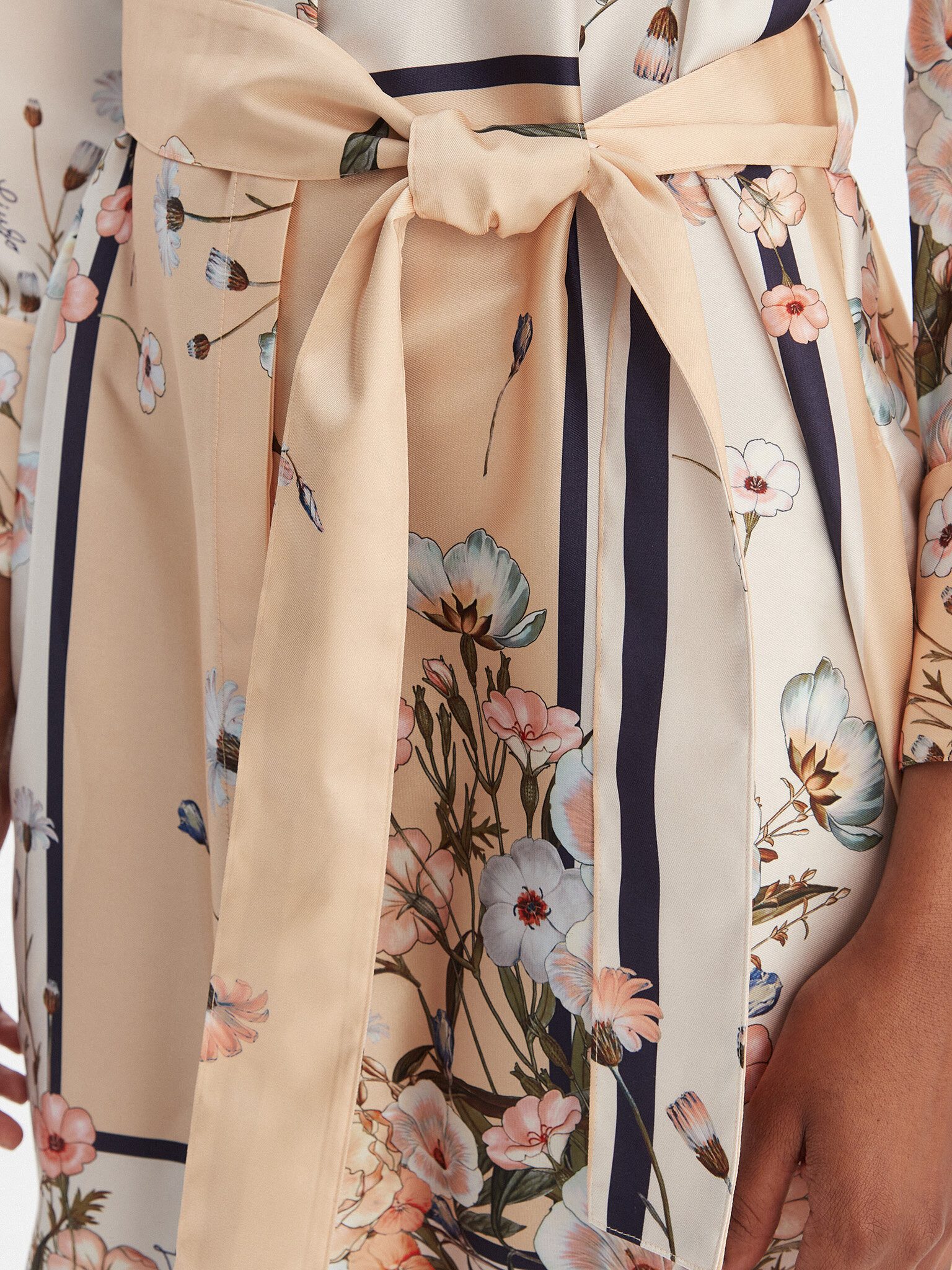 Liu Jo Midikleid - Hemdkleid mit Blumenmuster - Kleid mit Bindegürtel - elegantes Midik