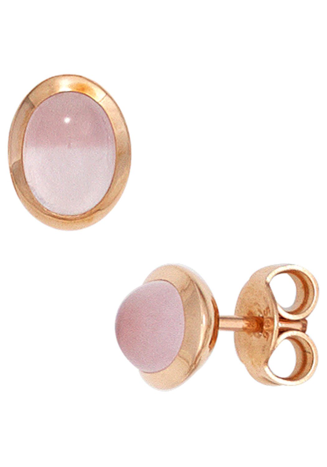 Paar Ohrstecker Ohrringe rosa oval