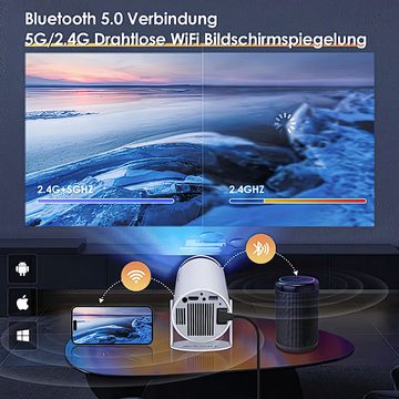 Magcubic 4K Beamer WiFi6 und Bluetooth 5.0 Portabler Projektor LCD-Beamer (2000 lm, 10000:1, 1920x1080 px, Interner Lautsprecher, Android 11.0 mit Android App Store, Netflix)