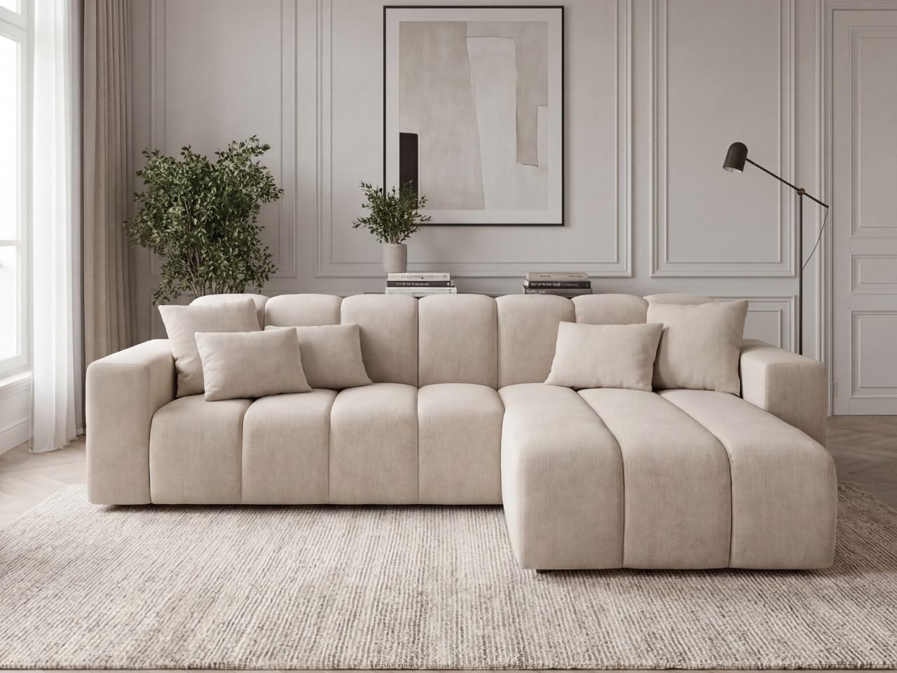 GrainGold Ecksofa L-Form Nork L, Set, Couch, HR-Schaum, T25-Schaum, Freistehendes