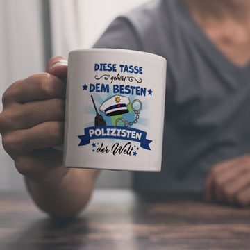 speecheese Tasse Bester Polizist der Welt Kaffeebecher