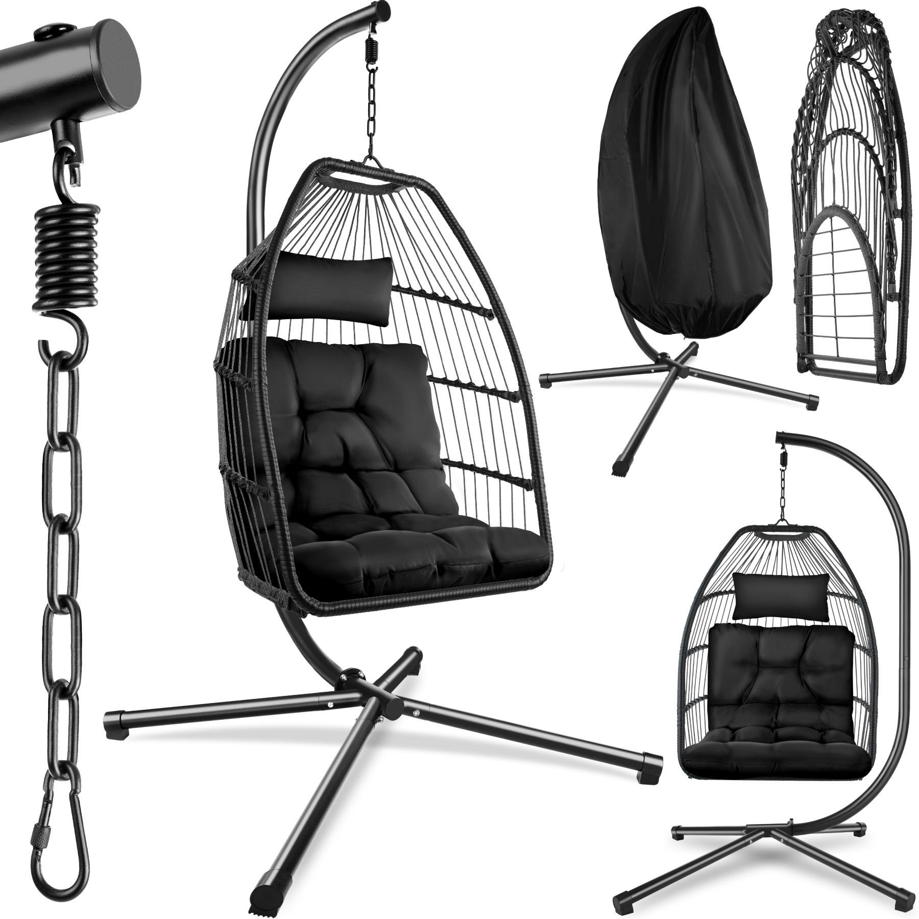 tectake Hängesessel Schaukelstuhl Ariane mit Gestell günstig online kaufen
