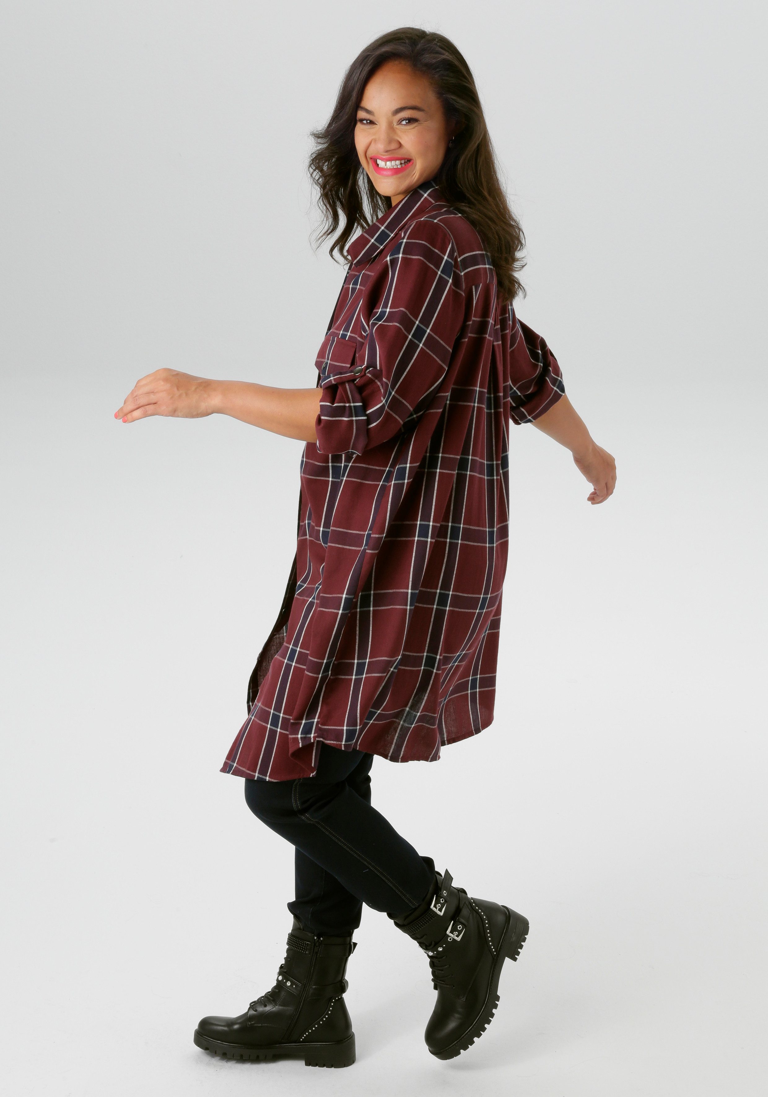 Aniston PLUS Karobluse in trendigen Karodessin günstig online kaufen