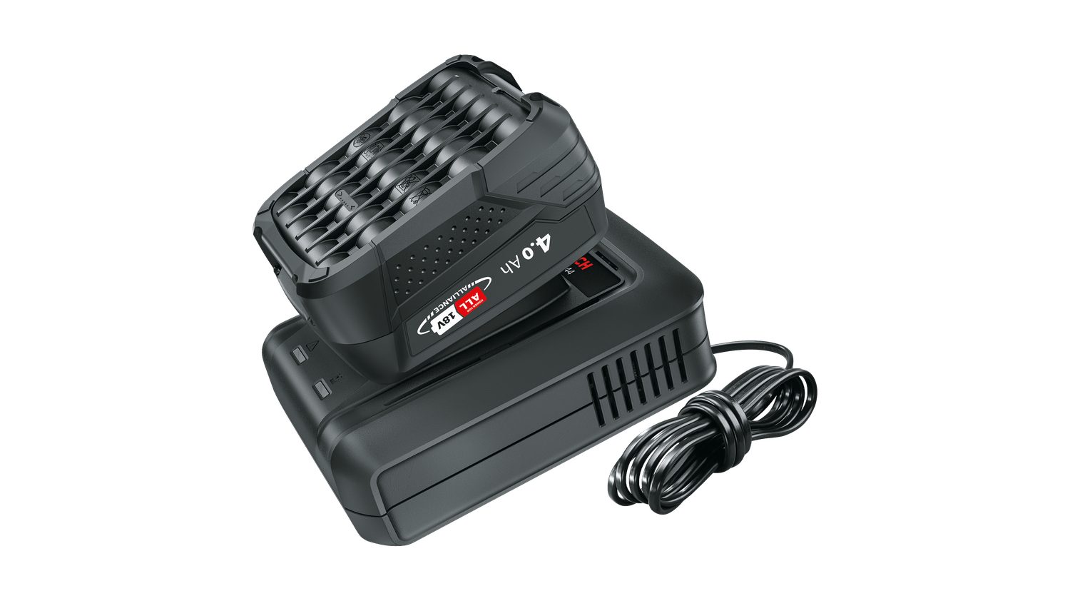 Bosch Home & Garden 18V Set: Ladegerät AL 18V-44 CV und 4,0-Ah-Akku Akku Starter-Set, sorgt für Flexibilität und spart gleichzeitig Geld