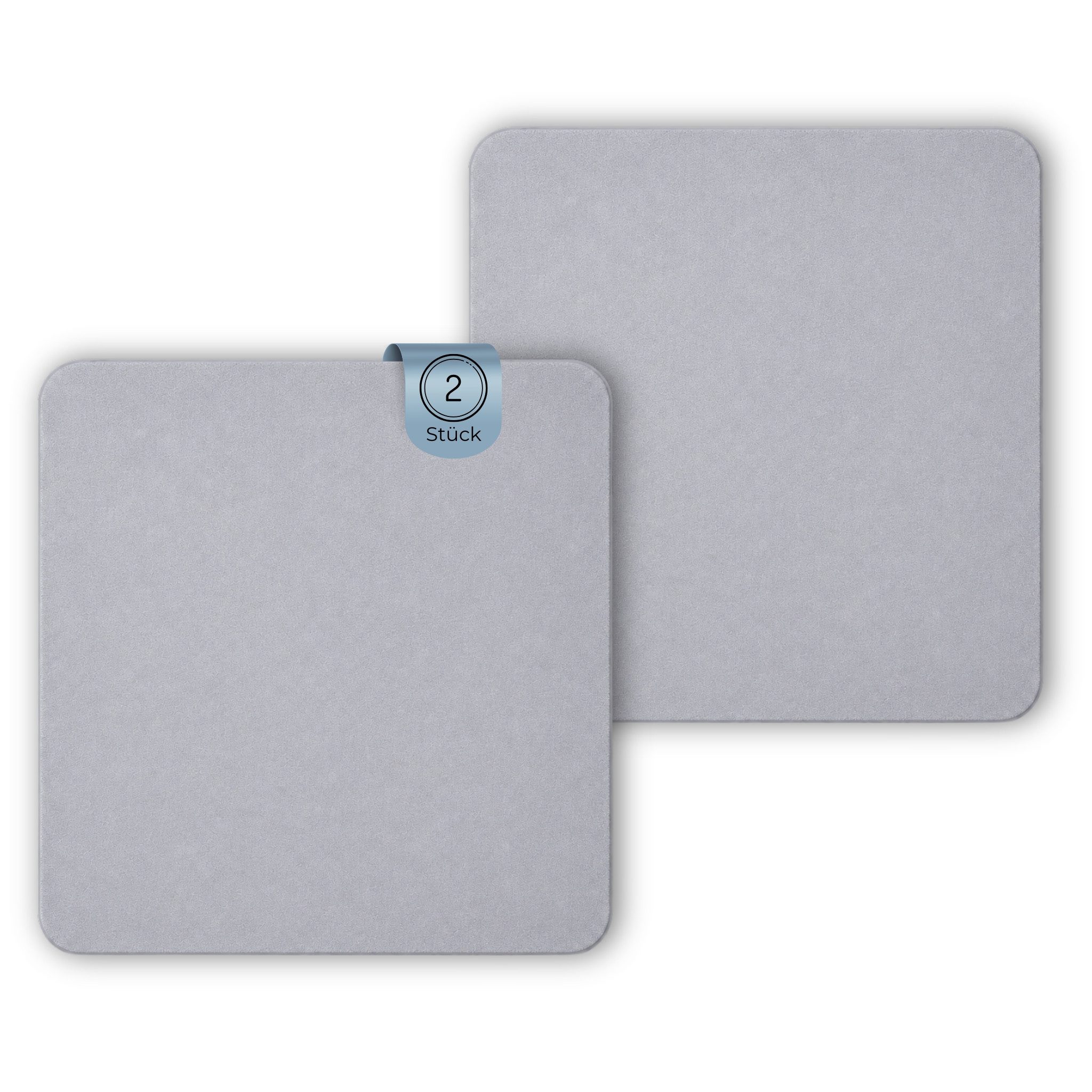 matches21 HOME & HOBBY Abtropfmatte 2er Set Geschirr Abtropfmatten, in grau-beige 40x40 cm, Saugstarke Spülmatte & Kaffeematte Leder-Optik