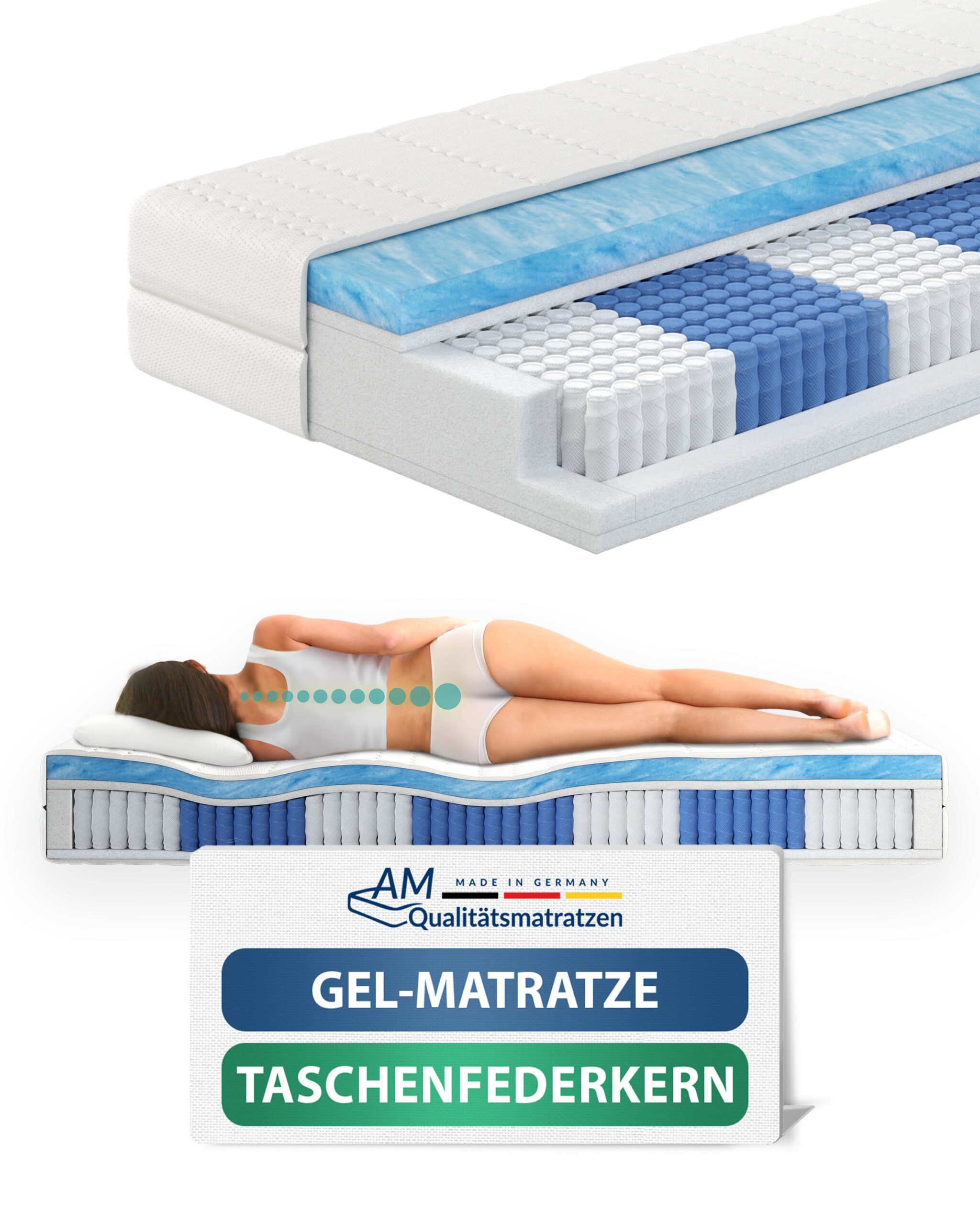Taschenfederkernmatratze 1000 Federn, 7-Zonen Federkernmatratze, Memory günstig online kaufen
