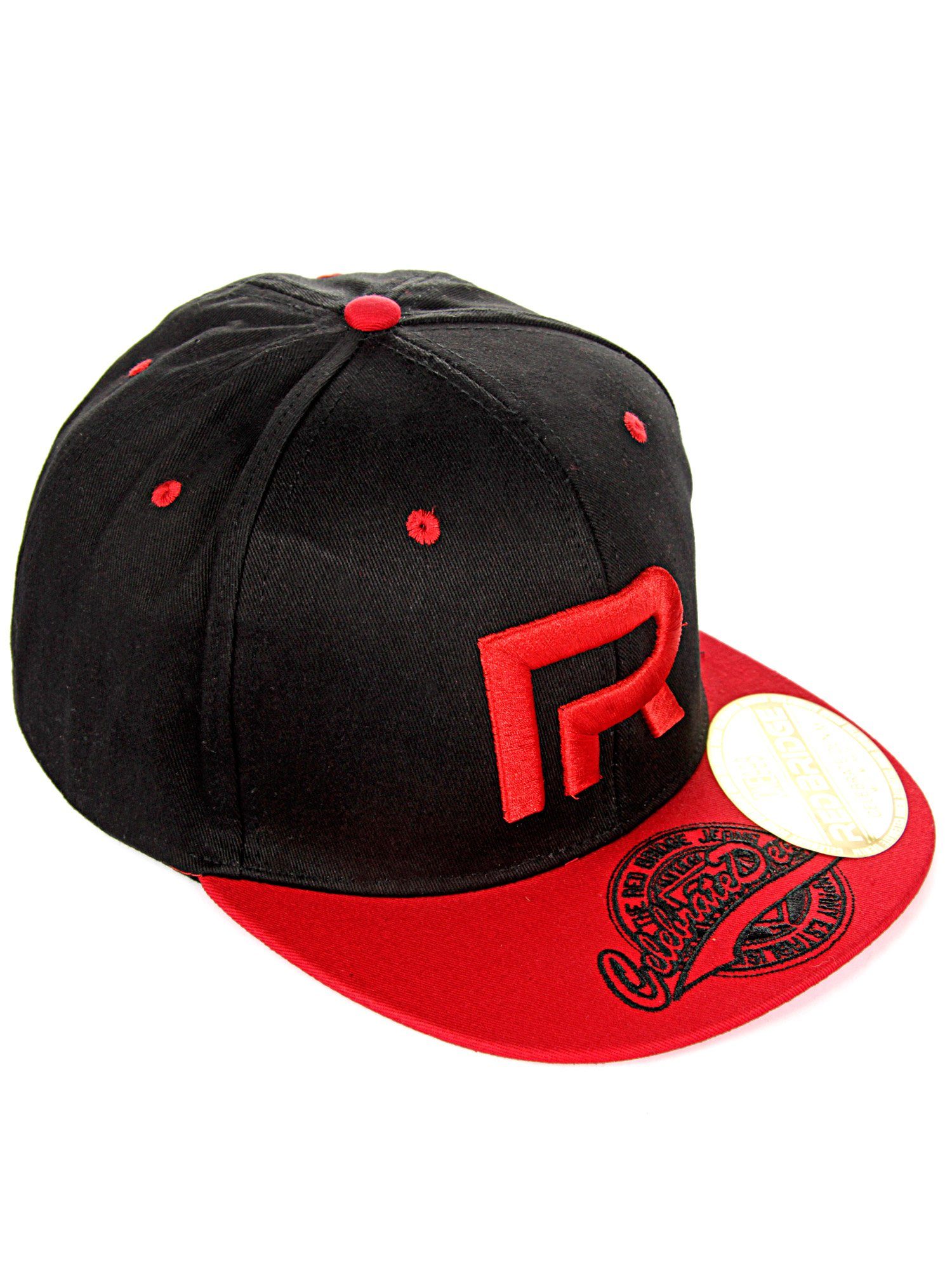 schwarz-rot Cap mit Wellingborough RedBridge Baseball Druckverschluss
