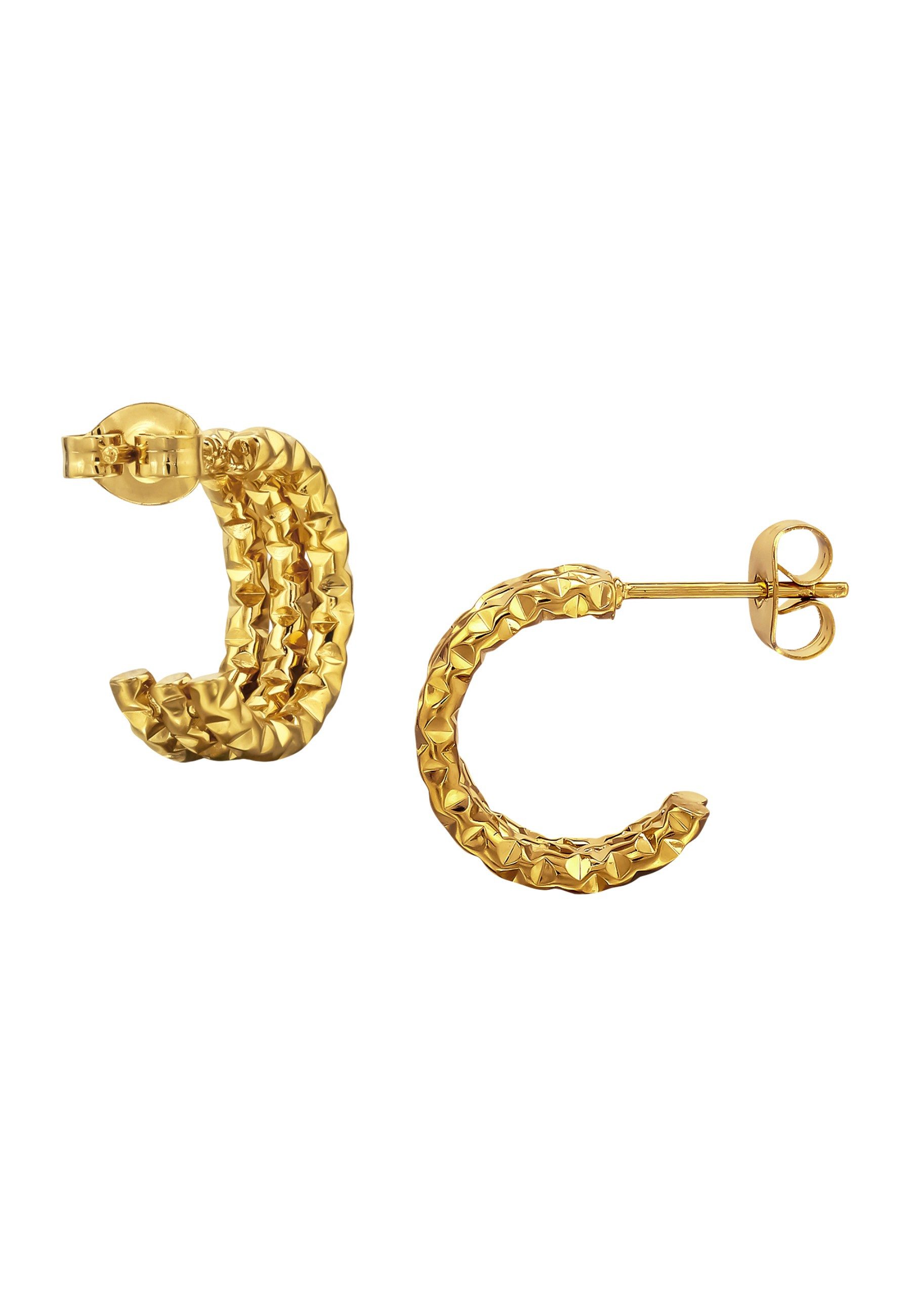 Diademita Paar Ohrstecker Ohrstecker mit Drei Linien/Stäben und Diamantschliff aus Edelstahl (Set)