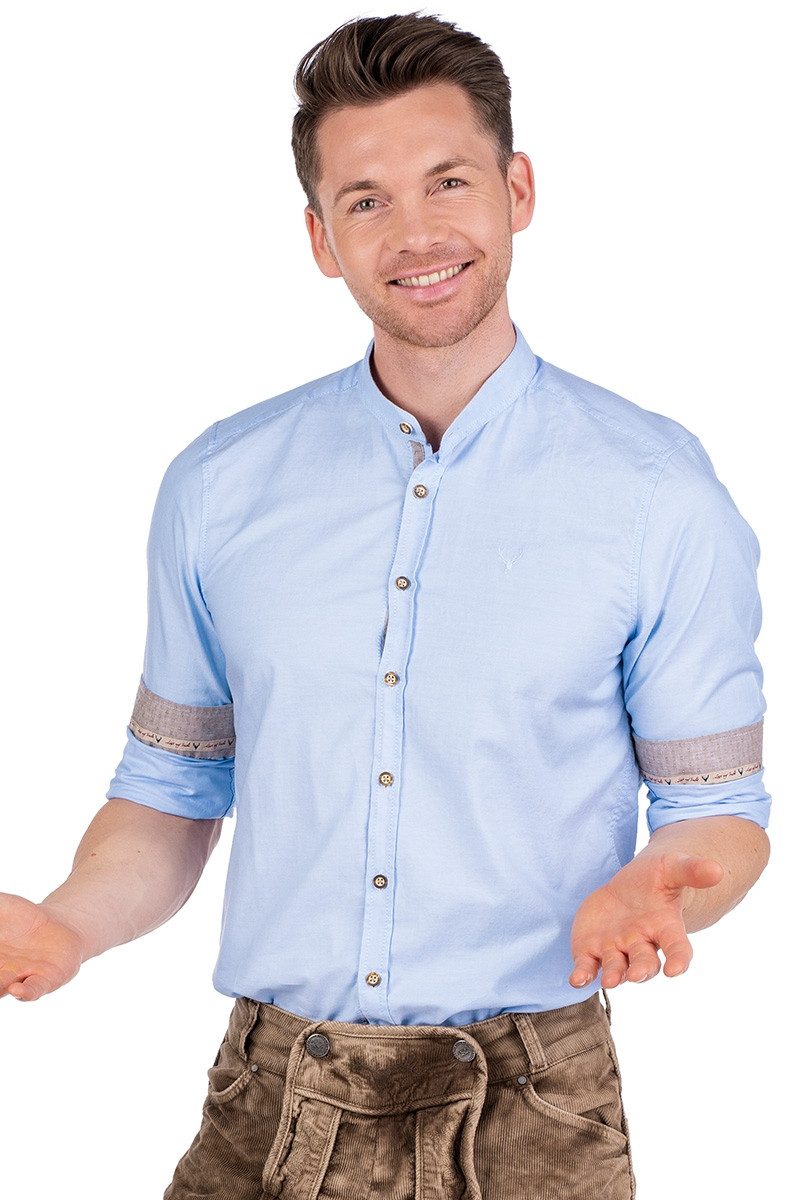 Hatico Trachtenhemd Trachtenhemd - FRANCO - hellblau