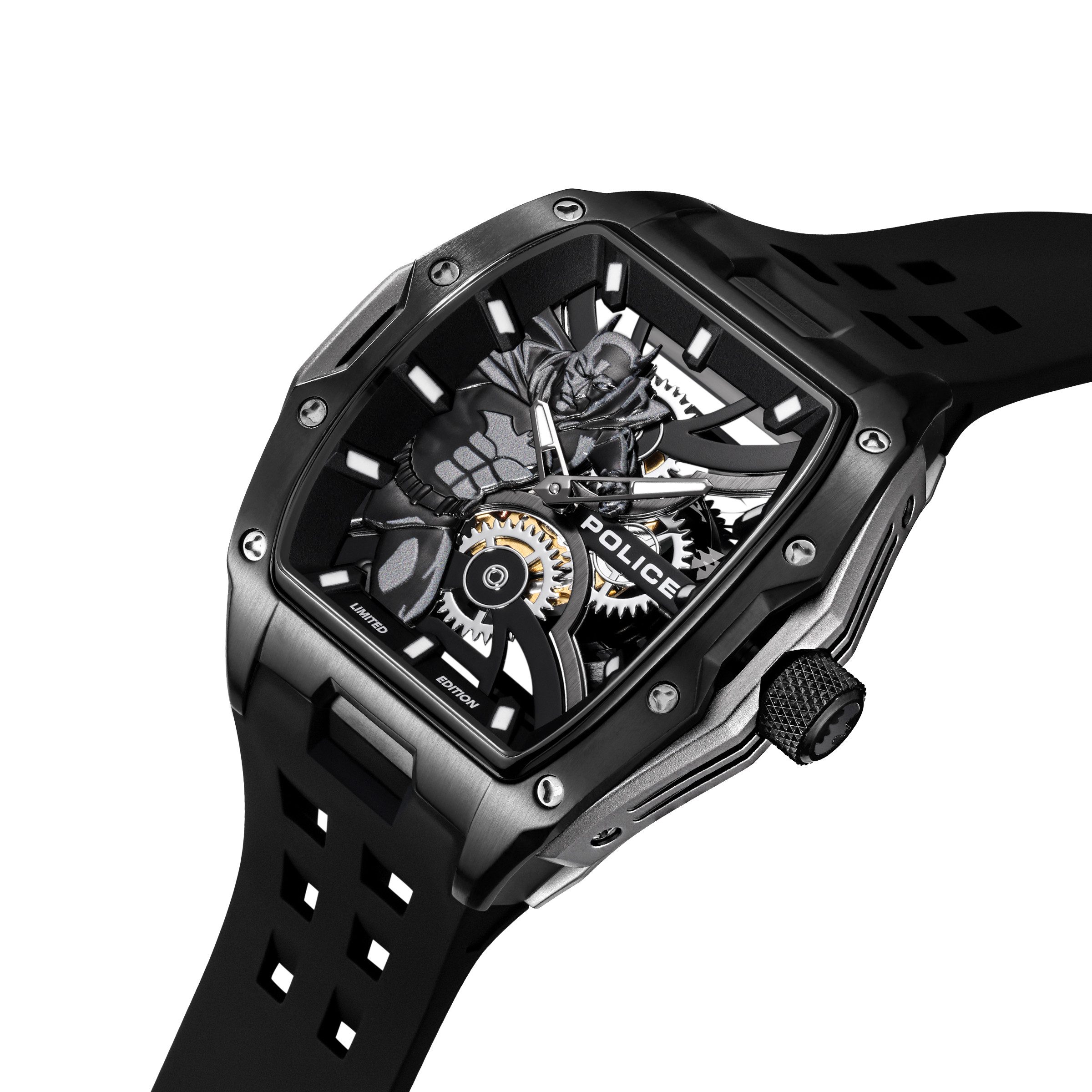 Police Quarzuhr Gotham PEWGM0075301, Armbanduhr, Herrenuhr, Silikonarmband, analog