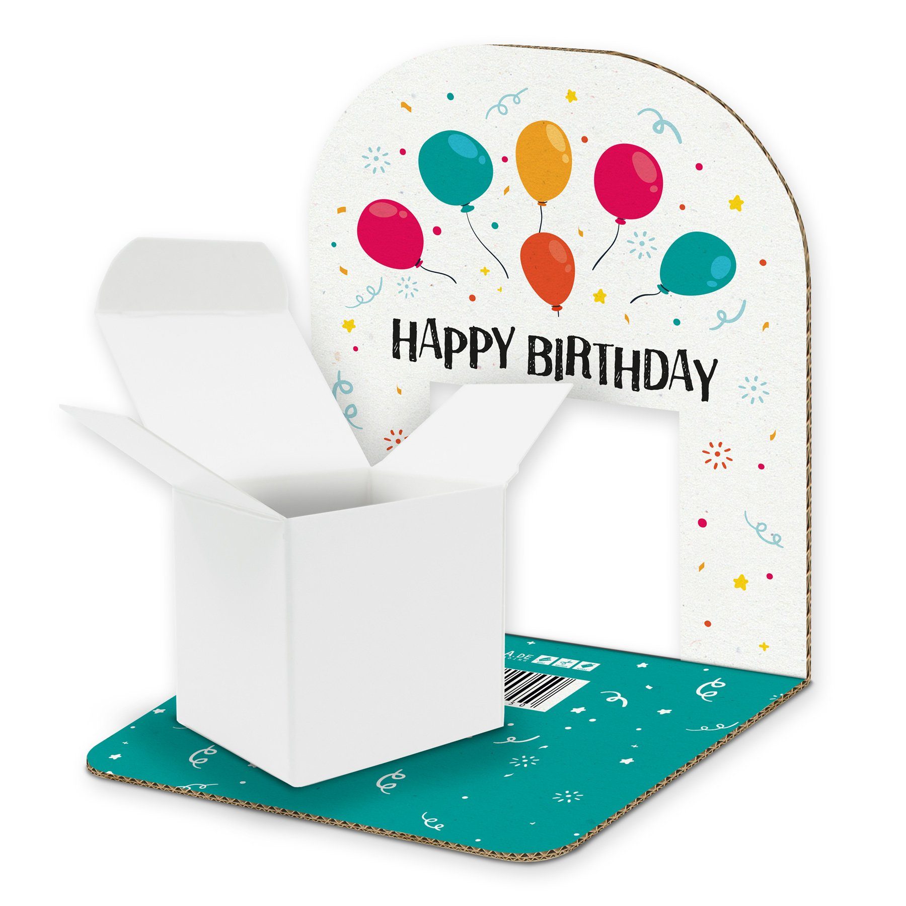 Geldgeschenkverpackung Luftballons itenga itenga Happy Basic Birthday Grußkarten