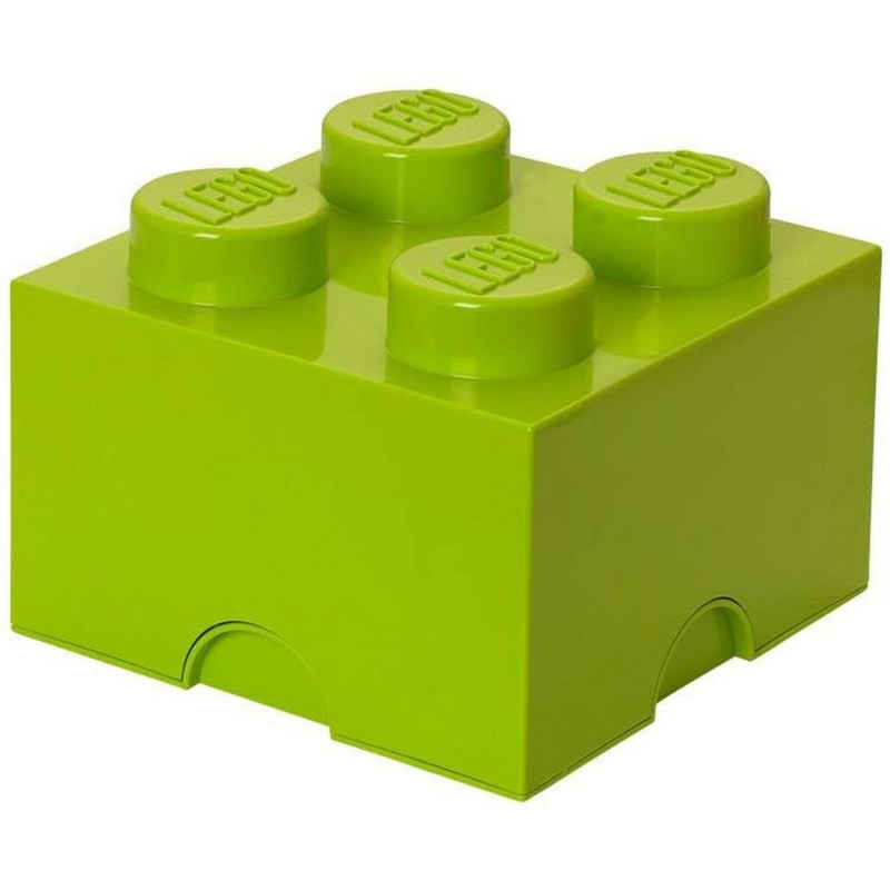 Room Copenhagen Aufbewahrungsbox LEGO® Storage Brick 4 Lindgrün (1x Aufbewahrungsstein, 1 St., 4 Noppen 25 x 25 x 18 cm), Baustein stapelbar grün