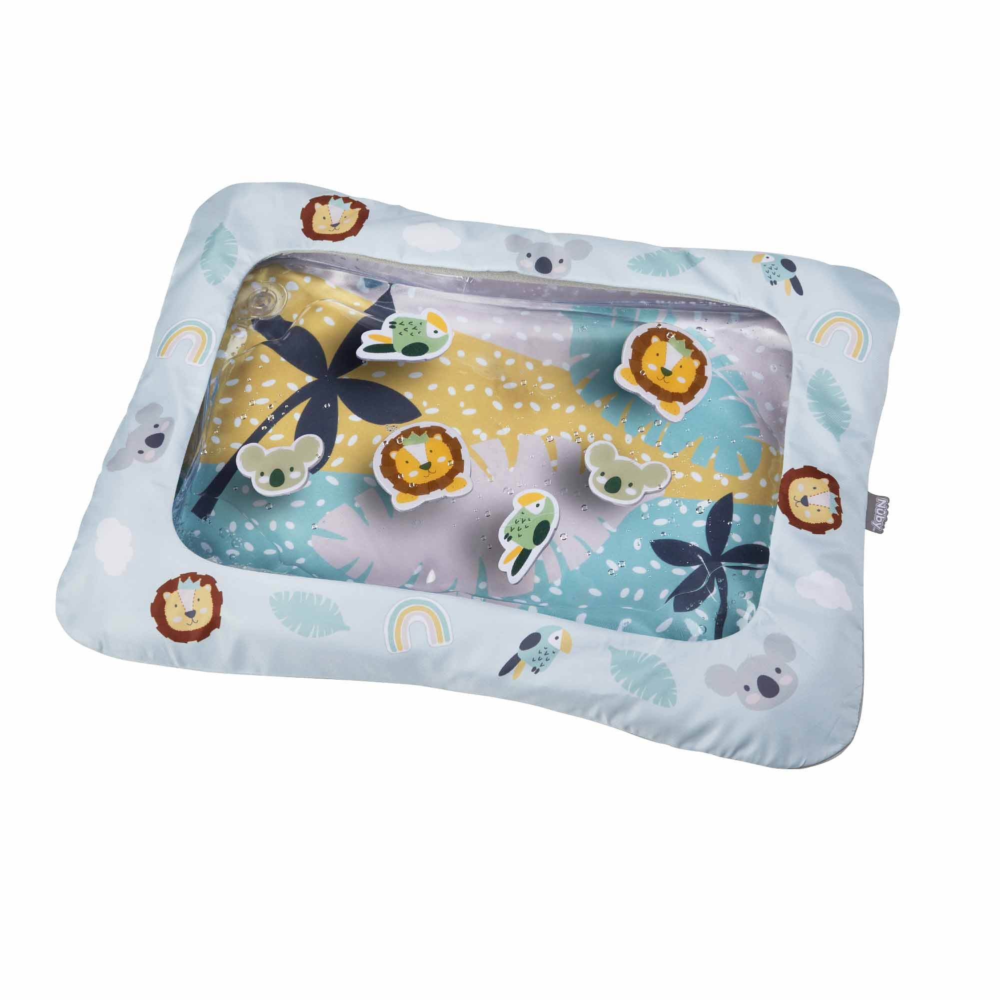 Nuby Spielmatte Dschungeltiere, mit 6 niedlichen, schwimmenden Figuren