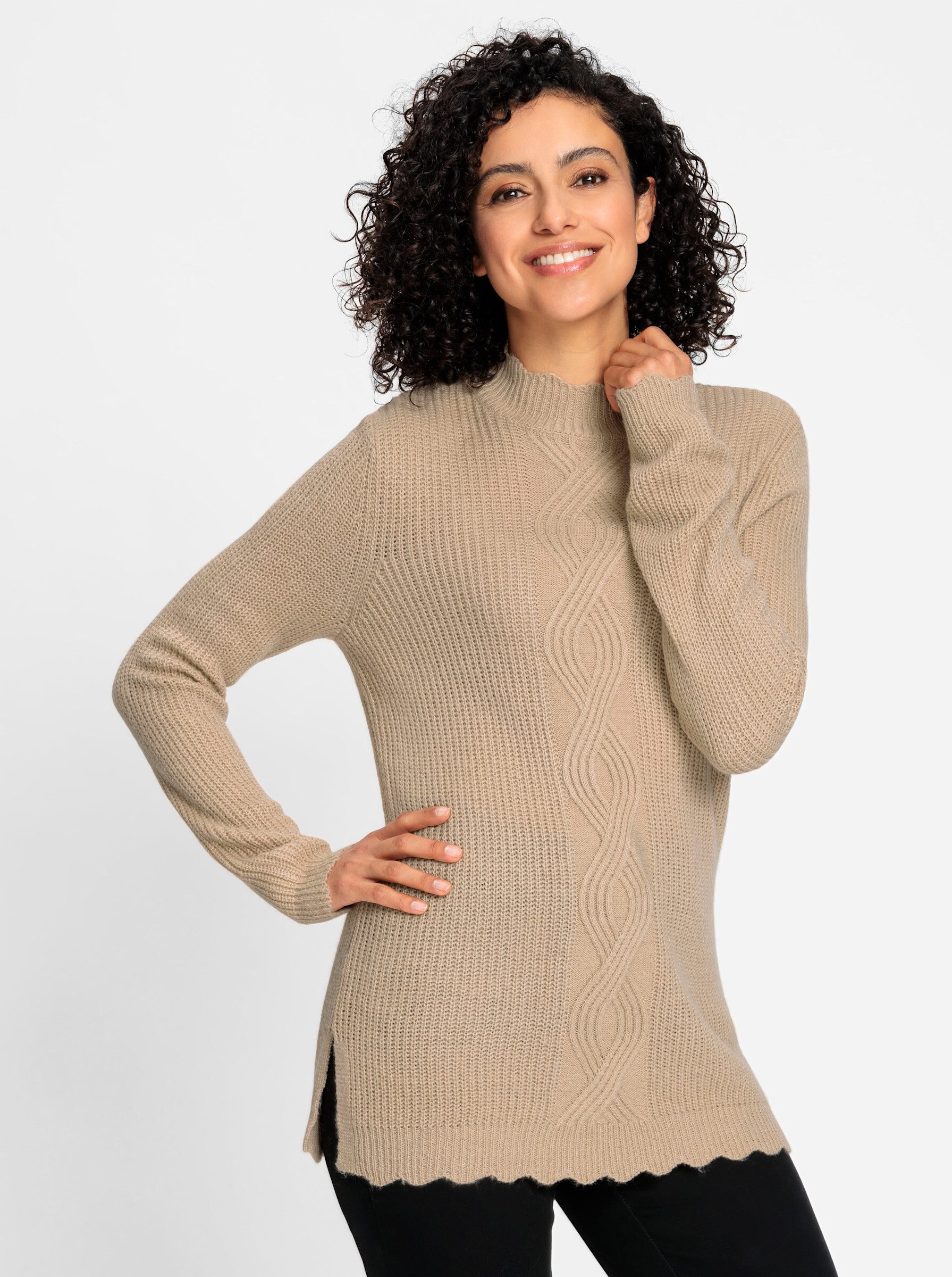 Strickpullover Pullover Langarm Rippoptik, Mustermix gestrickt