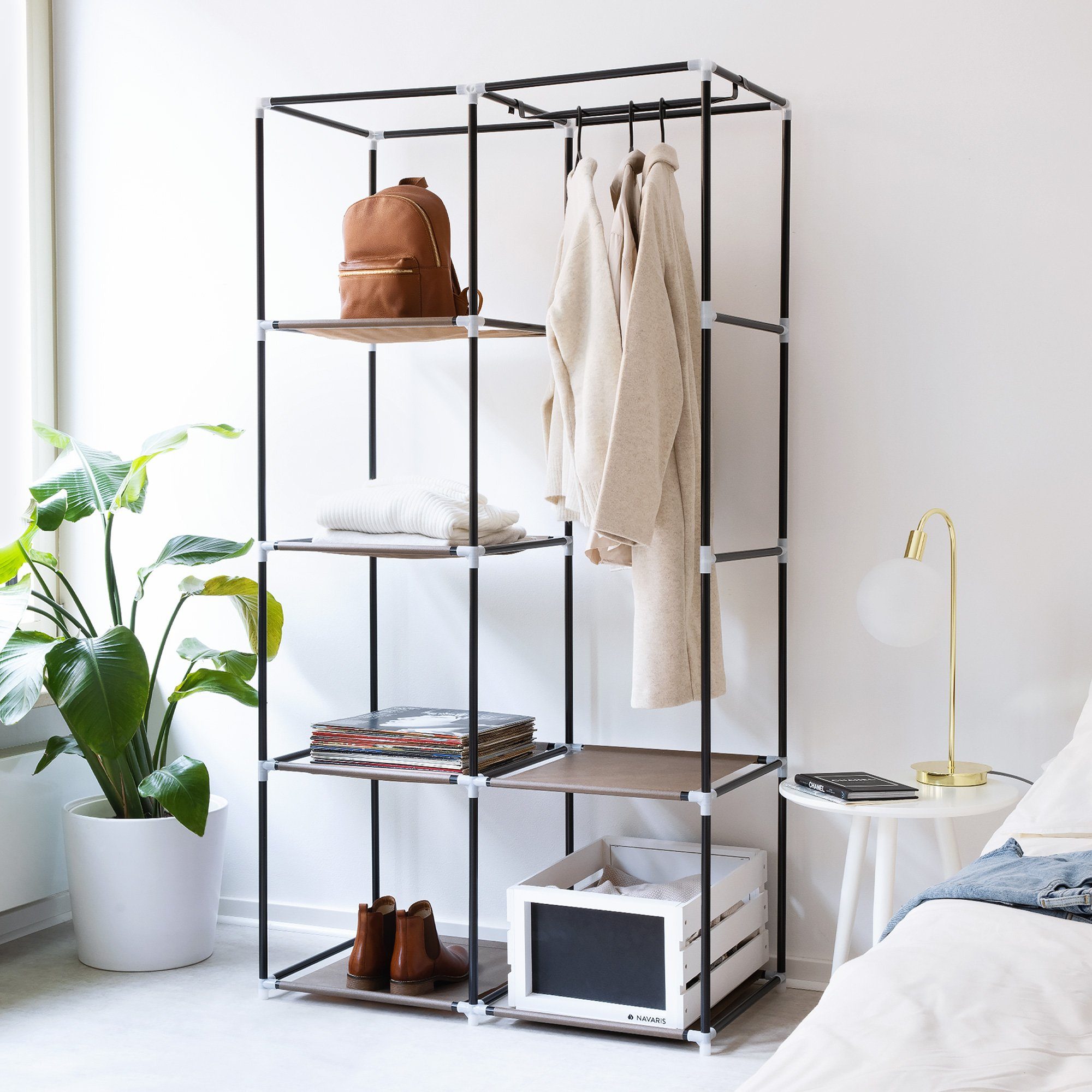 Navaris Garderobenschrank Stoff Kleiderschrank - 88x170x45cm günstig online kaufen