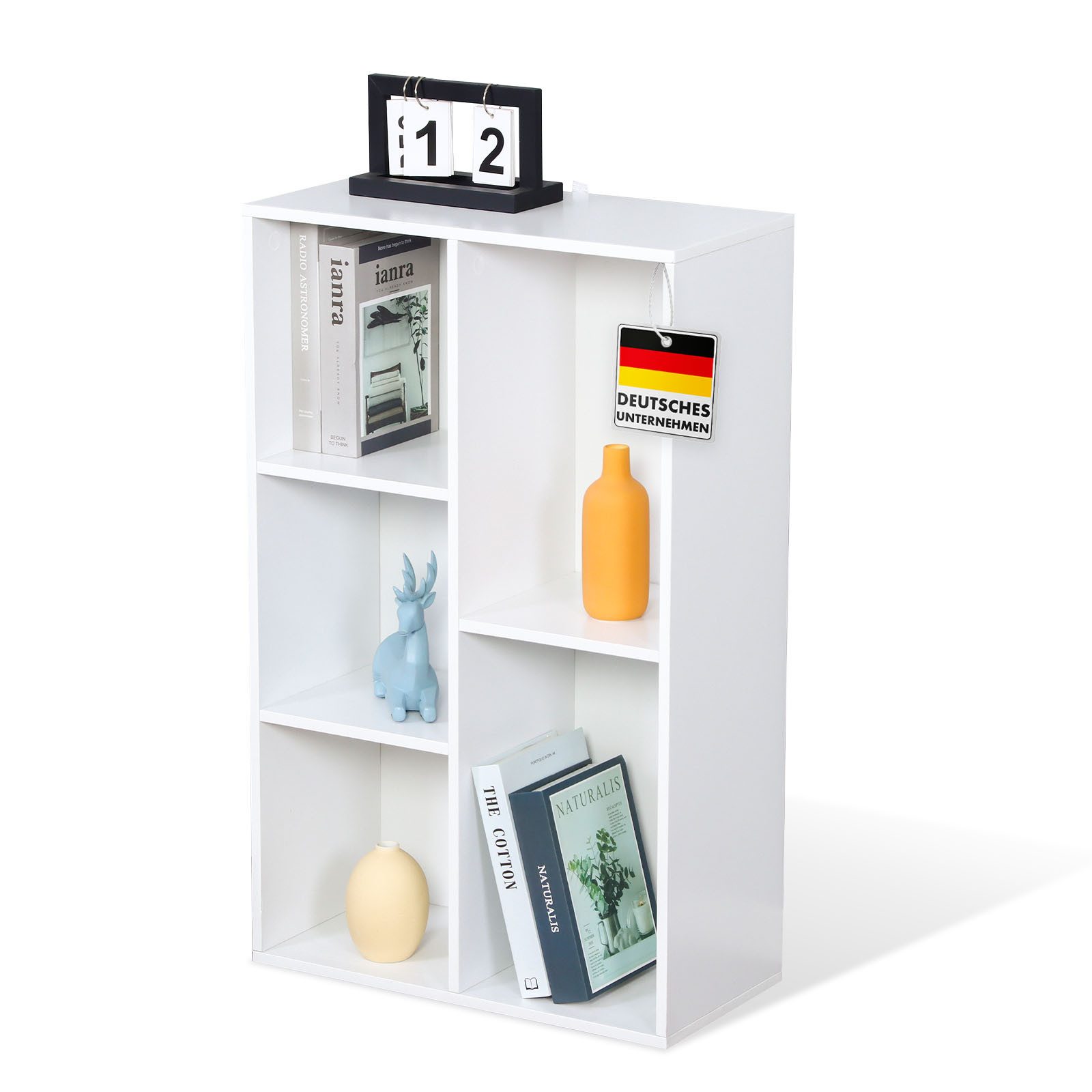 Floordirekt Bücherregal Arkansas, weißes Standregal mit Kippschutz & Rückwa günstig online kaufen