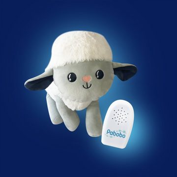 Pabobo LED Nachtlicht Milo das Schaf mit 2 Einschlafliedern und 7 Sounds, Einschlafhilfe, Kuscheltier mit Sound, ca. 45 x 25 x 8 cm, Angelcare