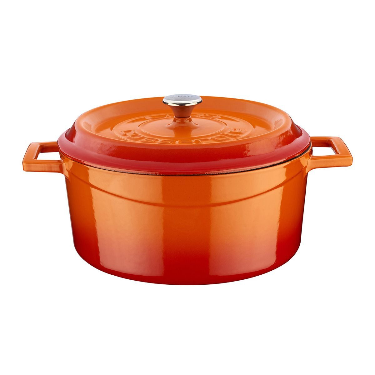 LAVA Bräter LAVA Gusseisentopf mit Deckel, emailliert, Ø 24 cm, 4,49 Liter, Gusseisen (2-tlg), emailliertes Gusseisen, backofengeeignet