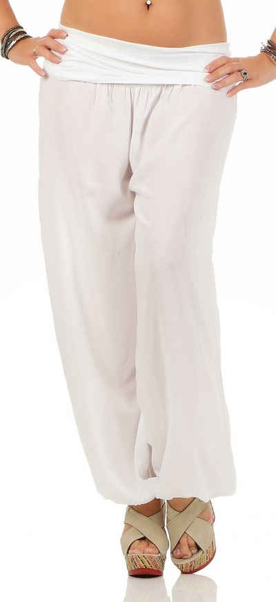 CLEO STYLE Haremshose Damen Sommerhose CL 2403 Weiß One Size (34-42)