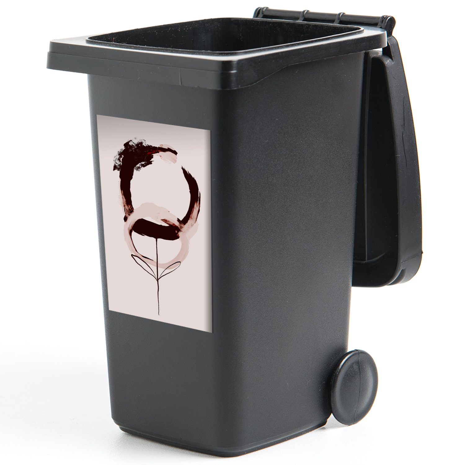 - Blume - Mülltonne, St), - Abfalbehälter Container, Sticker, Pastell Abstrakt Wandsticker Kaffee MuchoWow (1 Mülleimer-aufkleber,