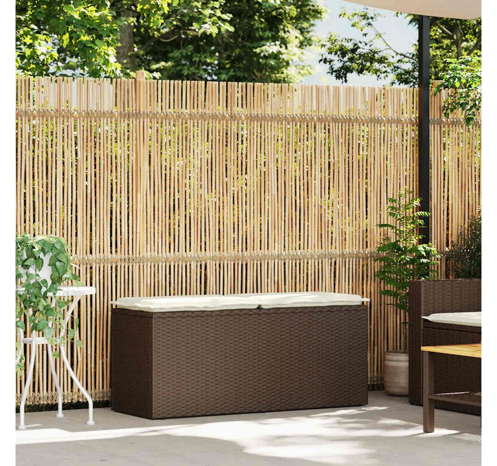 Thumbnail - vidaXL Auflagenbox Gartentruhe Kissenbox Kissentruhe Auflagenbox mit Kissen Braun 110x40x