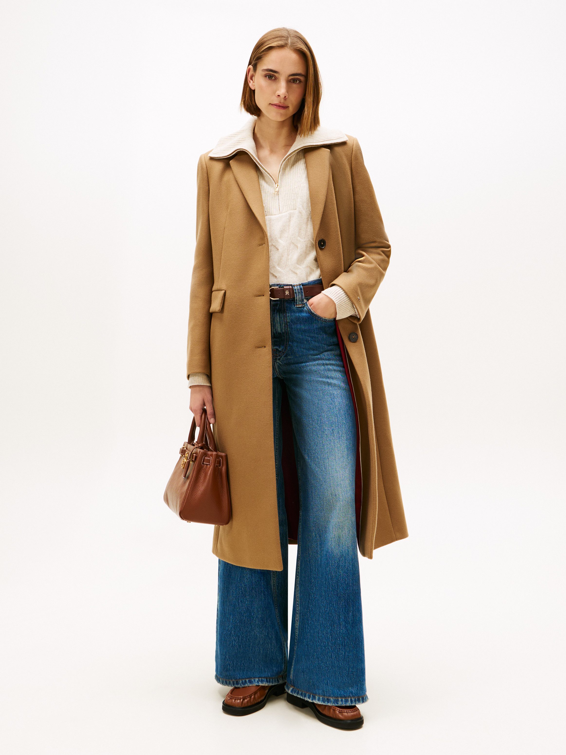 Tommy Hilfiger Langmantel CLASSIC SB WOOL REG MAXI COAT mit Wolle und Kaschmir