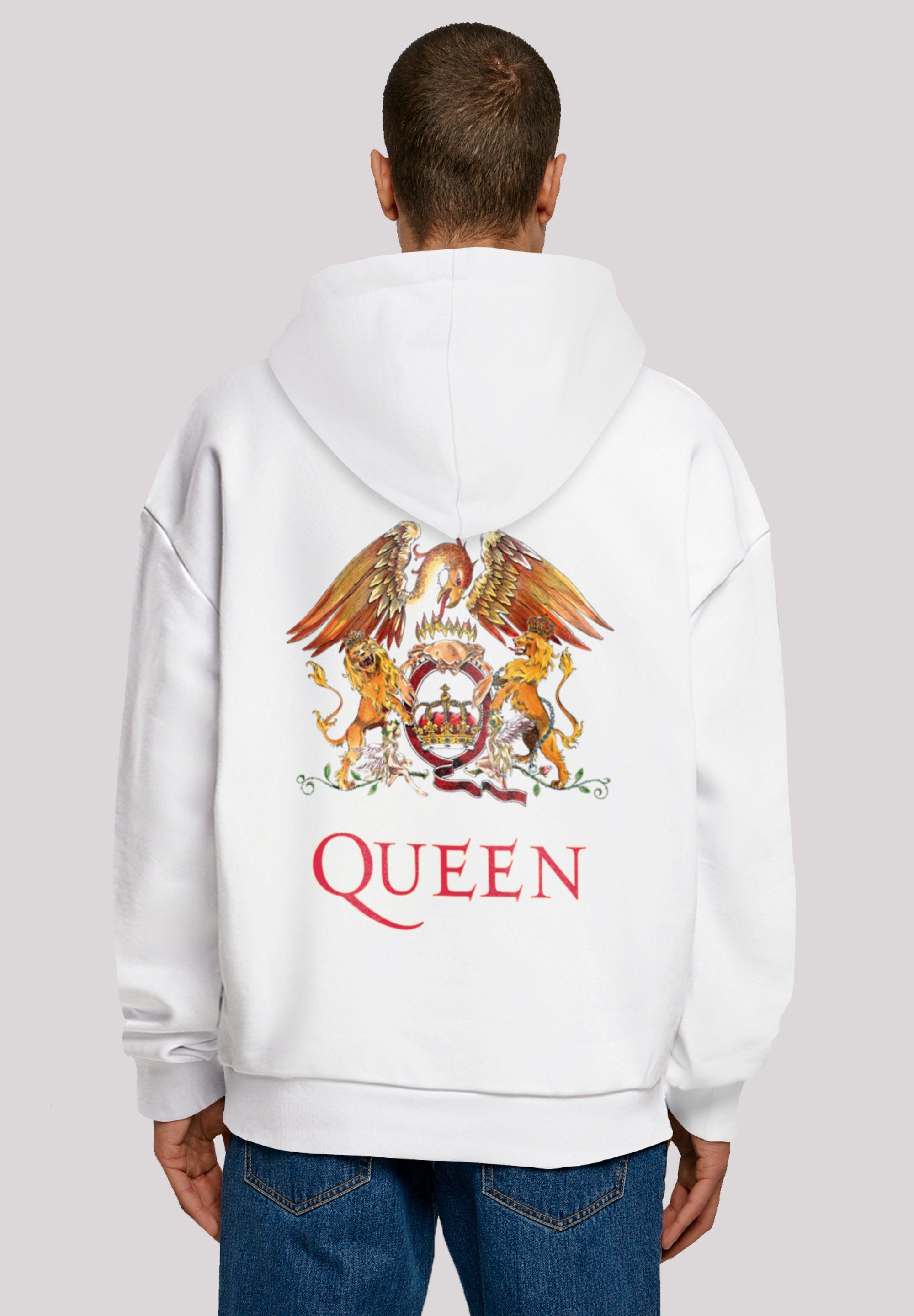 F4NT4STIC Kapuzenpullover Queen Band Classic Crest Logo Print, Das Model  ist 180 cm groß und trägt Größe S