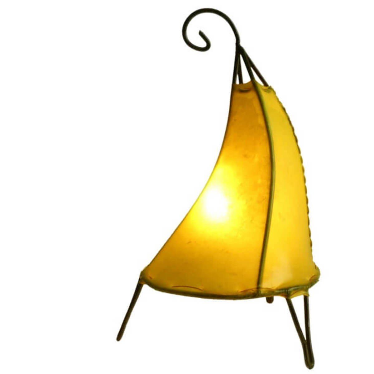 SIMANDRA Stehlampe marokkanische Lederlampe Tissir einfarbig, ohne Leuchtmittel Gelb