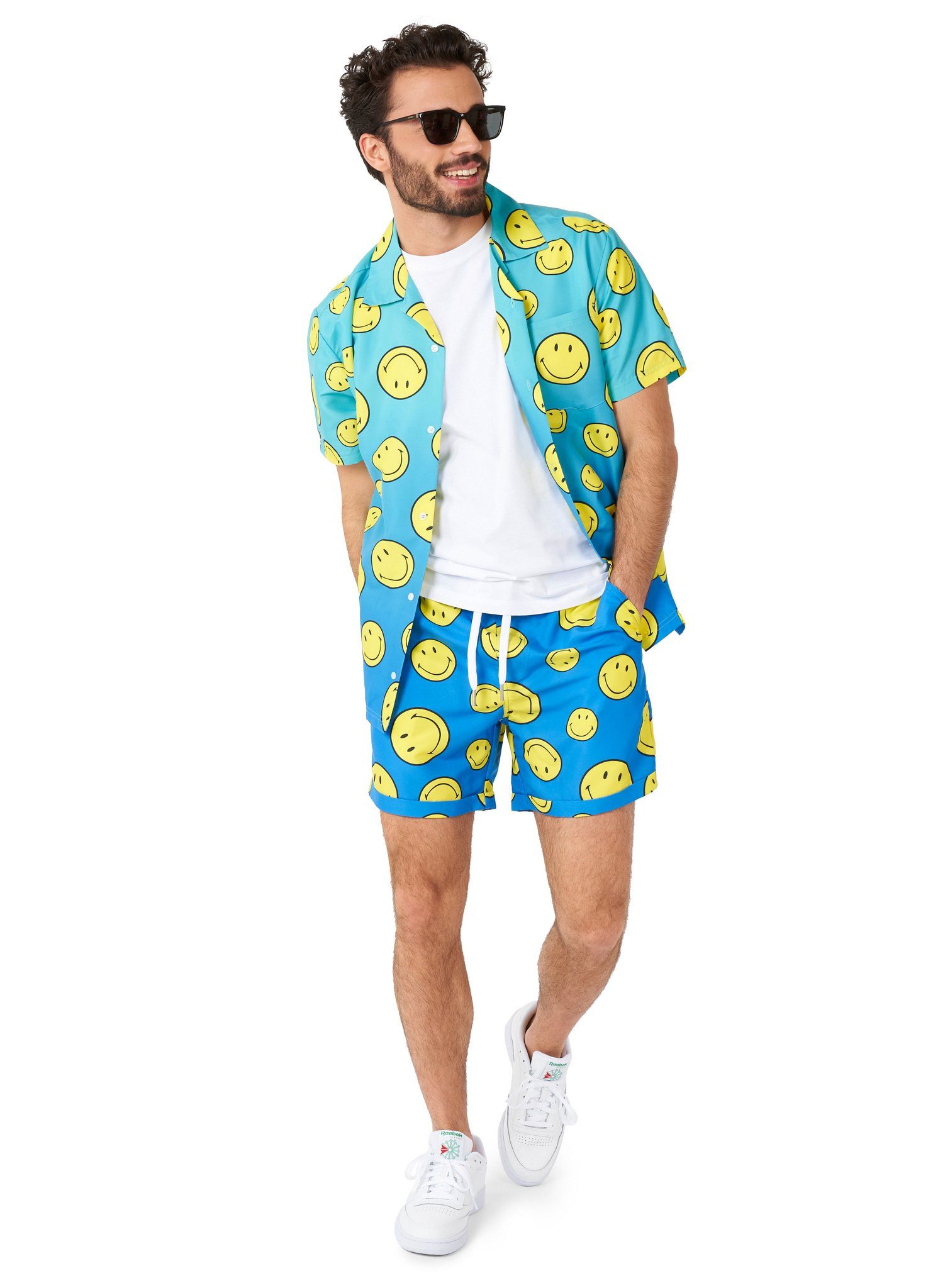 Opposuits Partyanzug Smiley Summer Fade Sommer Set - Strand Outfit, Immer schön lächeln, auch wenn der Sommer schon vorbei ist!