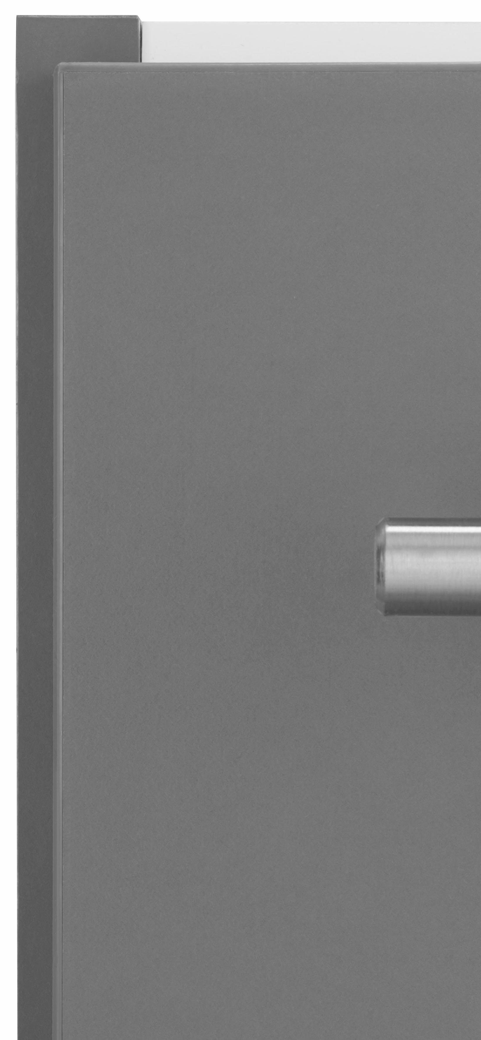 OPTIFIT Eckunterschrank Bern 100 cm | mit Metallgriff basaltgrau Füßen, mit Tür mit 1 basaltgrau/basaltgrau höhenverstellbaren breit