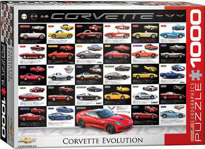 empireposter Puzzle Chevrolet Corvette - Evolution - 1000 Teile Puzzle im Format 68x48 cm, Puzzleteile