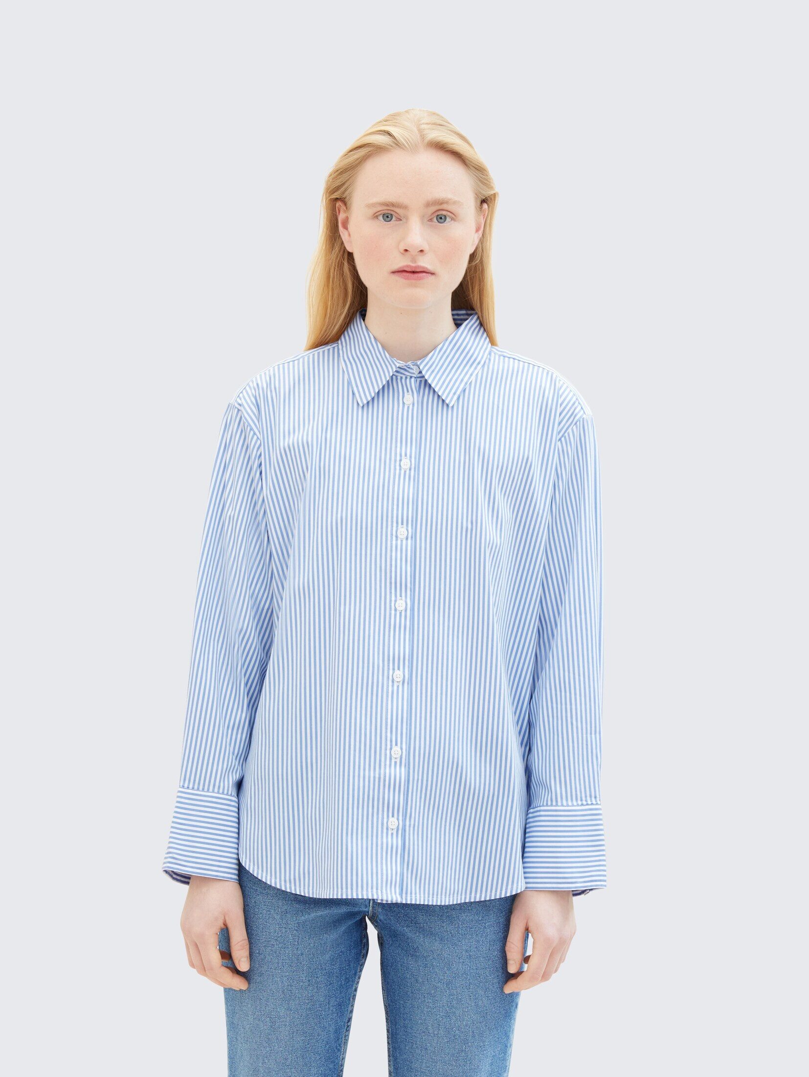 TOM TAILOR Denim Langarmbluse Blusen & Shirts Loose Fit Hemd mit Streifen