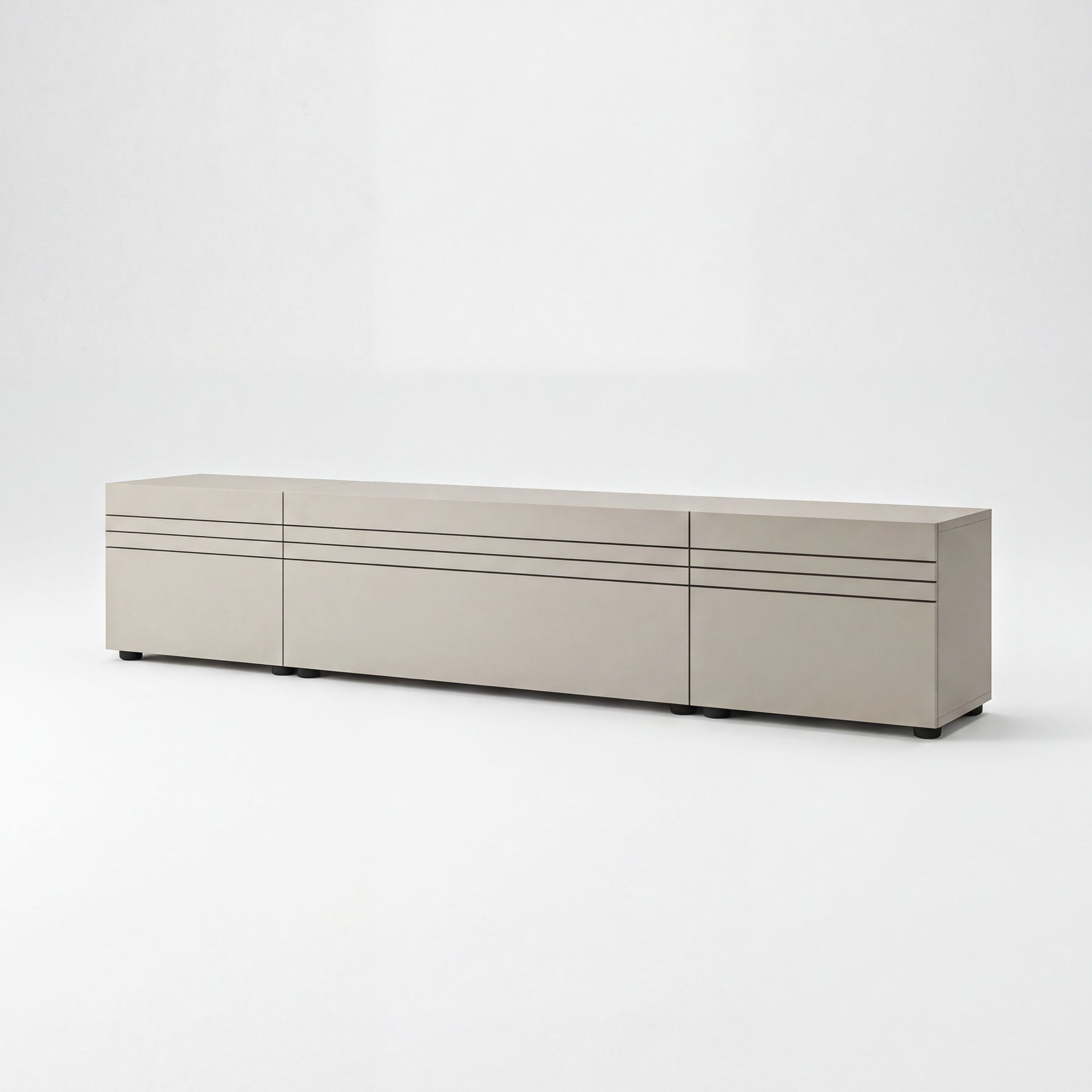xonox.home Lowboard Beach, stehend 3 Klappen in Kaschmir 180 x 36 x 34 cm