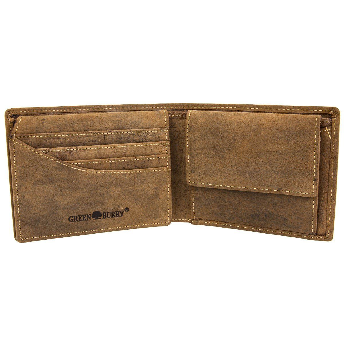 Greenburry Geldbörse Vintage Leder Geldbörse Portemonnaie 1705-RS günstig online kaufen