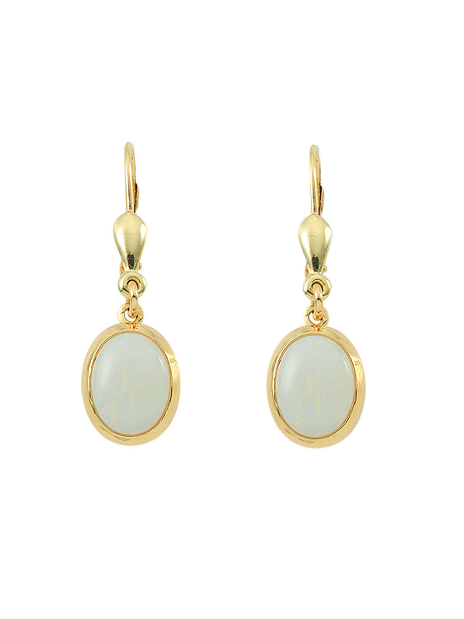 Paar Ohrhänger mit Opal Ohrringe Gold Goldschmuck Ohrhänger, Adelia´s 585 für Damen
