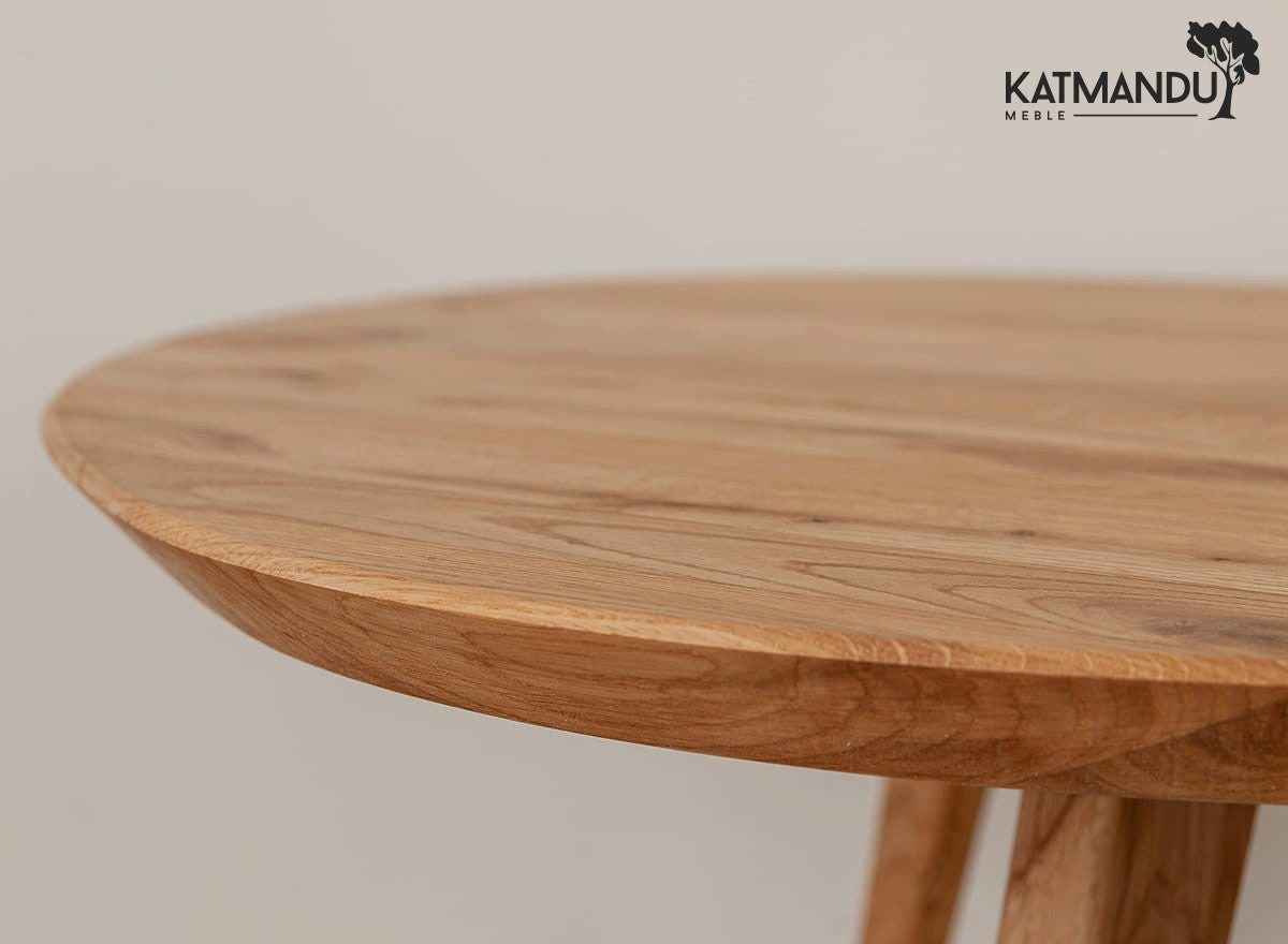 Katmandu Couchtisch Orbetello rund 90 cm aus massiver Eiche geölt (1-St), Massivholz hochwertig verarbeitet – Bild 5 von 5