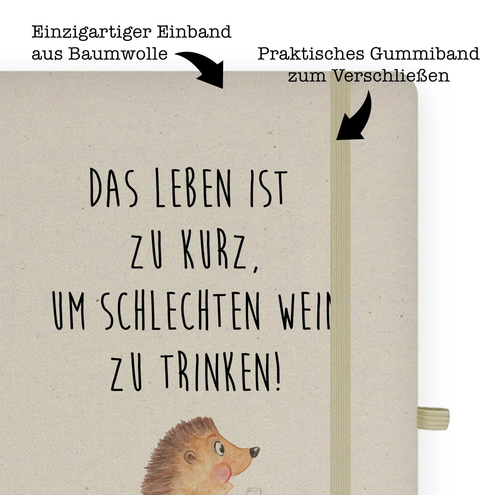 Thumbnail - Mr. & Mrs. Panda Notizbuch Igel Wein - Transparent - Geschenk, DIN A4 Notizbuch Für Lehrer, lust Mr. & Mrs. Panda, Bezau...