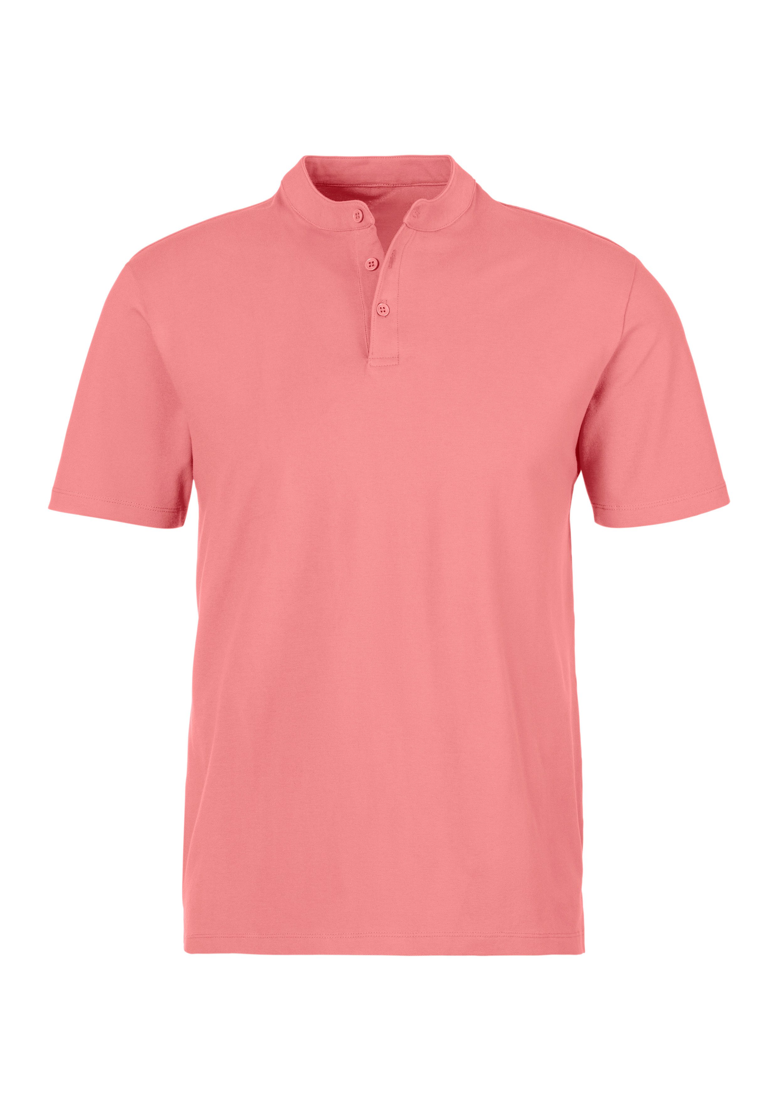 John Devin Henleyshirt mit Stehkragen, Regular-Fit, aus Baumwoll-Piqué