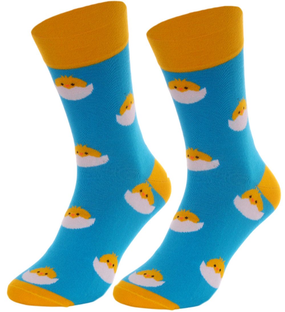 Martinex Socken Bunte Strümpfe socks für Oster mit Hasen Küken Schafe elastisch, bunt, weich, 35 36 37 38 39 40 41 42 43 44 45 46