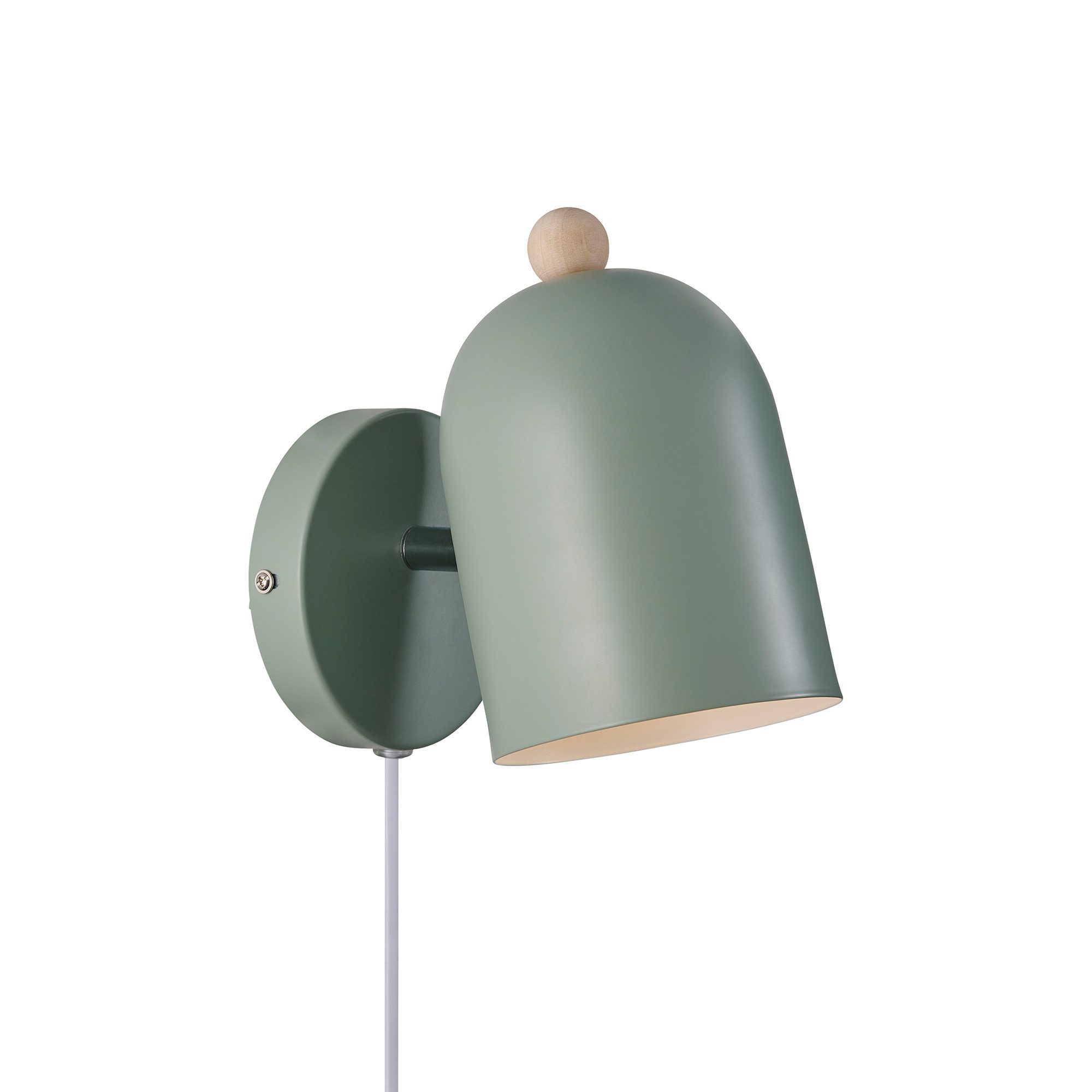 Wandleuchte Gaston mit Kabel und Stecker, Metall, grün günstig online kaufen