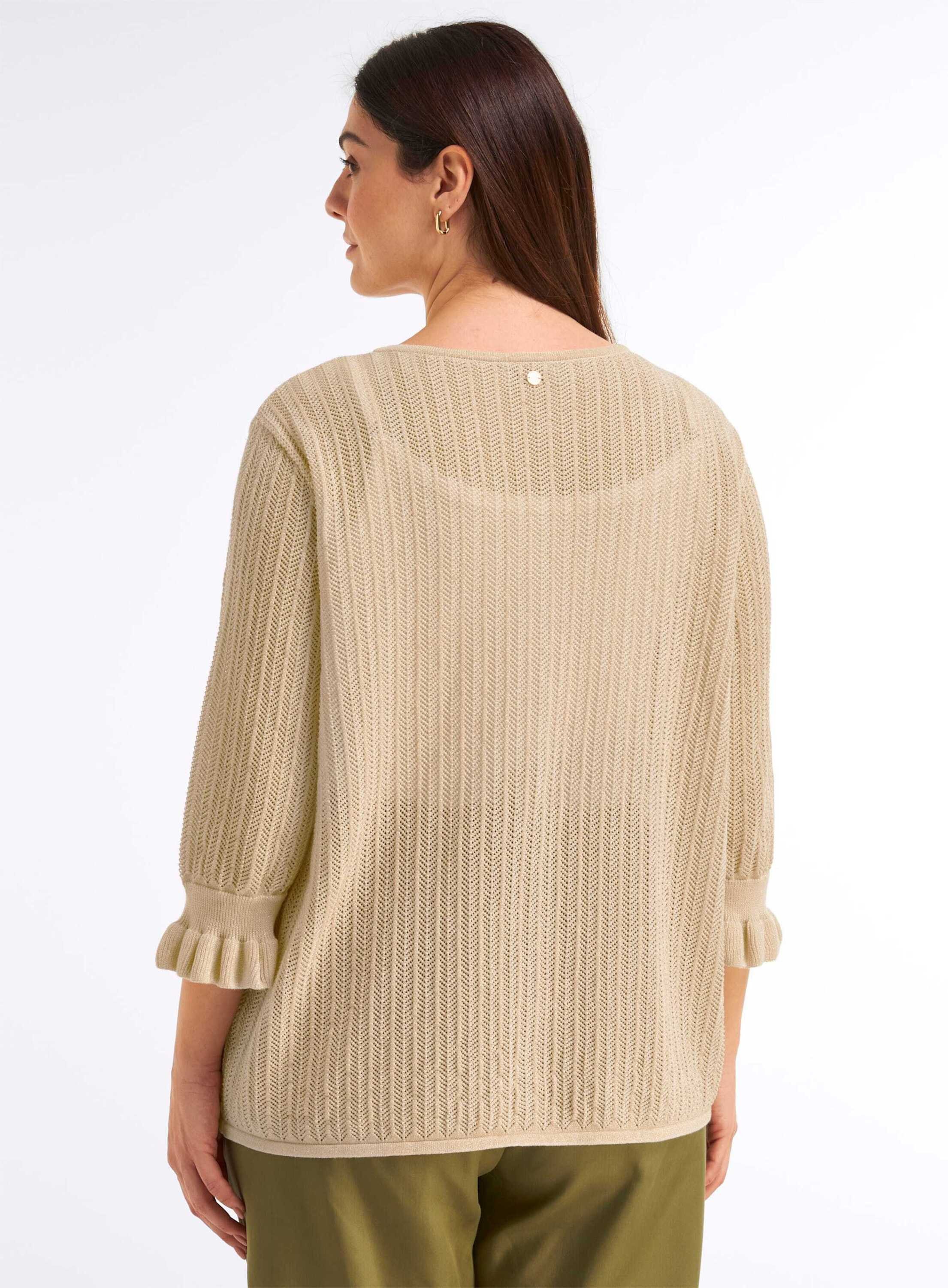 Sheego Strickjacke Strickjacke 3/4-Arm Ajour günstig online kaufen