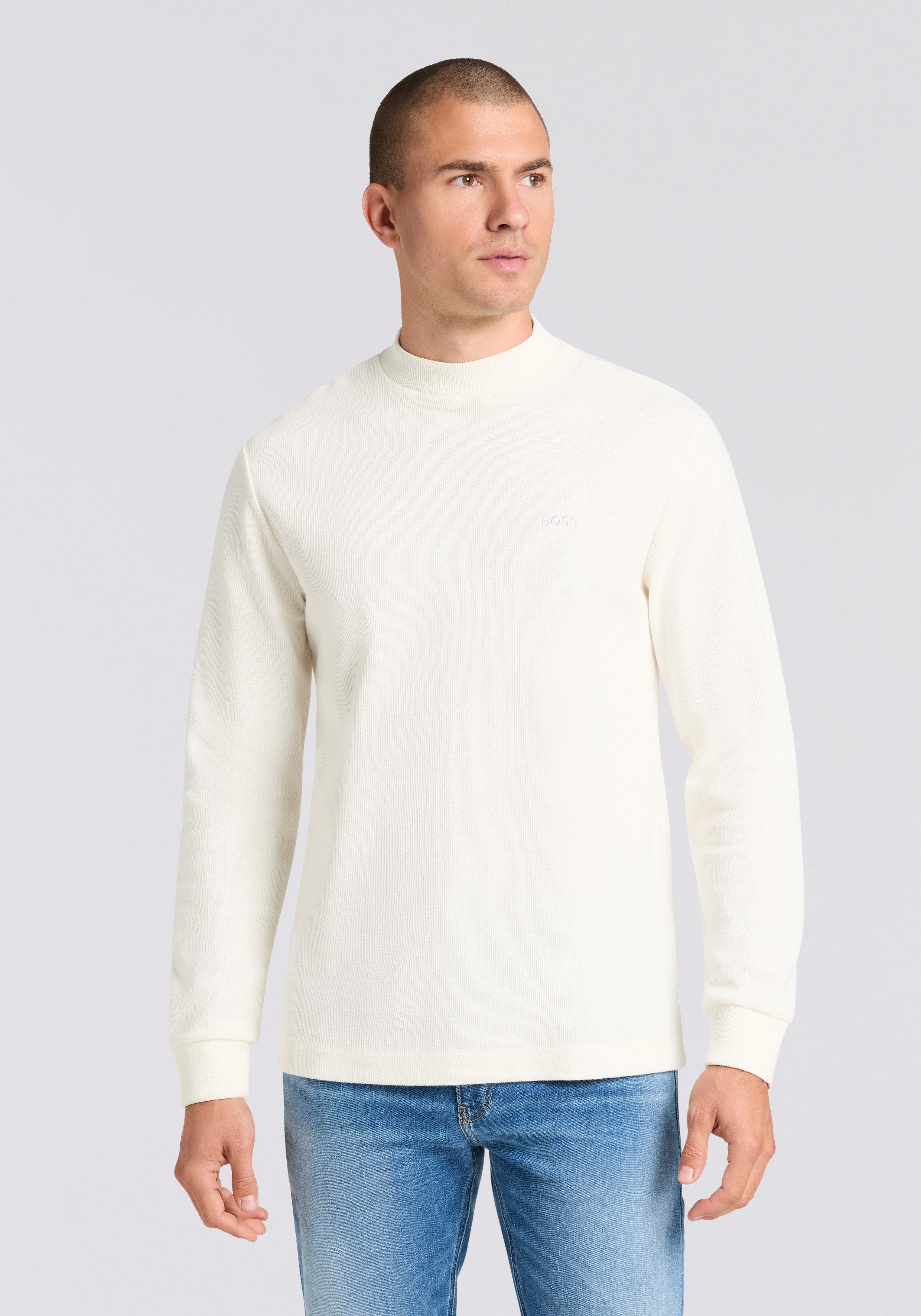 BOSS ORANGE Langarmshirt Te explorer Rundhalsausschnitt, Saum- und Ärmelbün günstig online kaufen