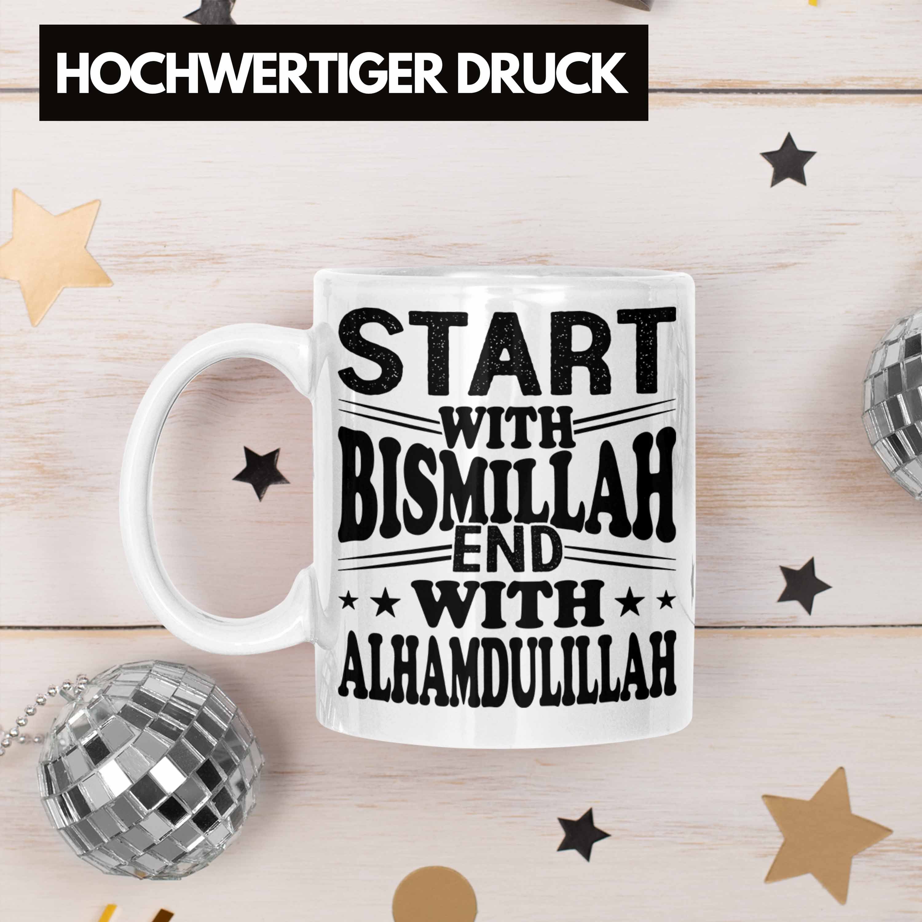 Trendation Tasse Start With Bismillah End With Alhamdulillah Tasse Geschenk Muslime Gla
