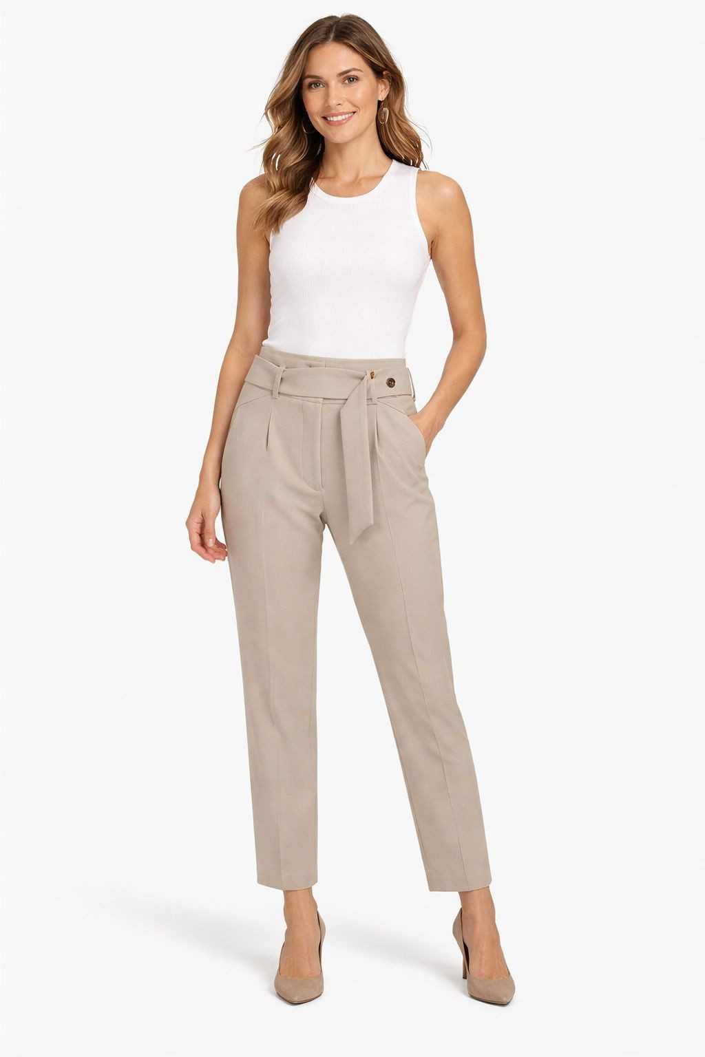 YAYA Stoffhose Hose mit Gürtel