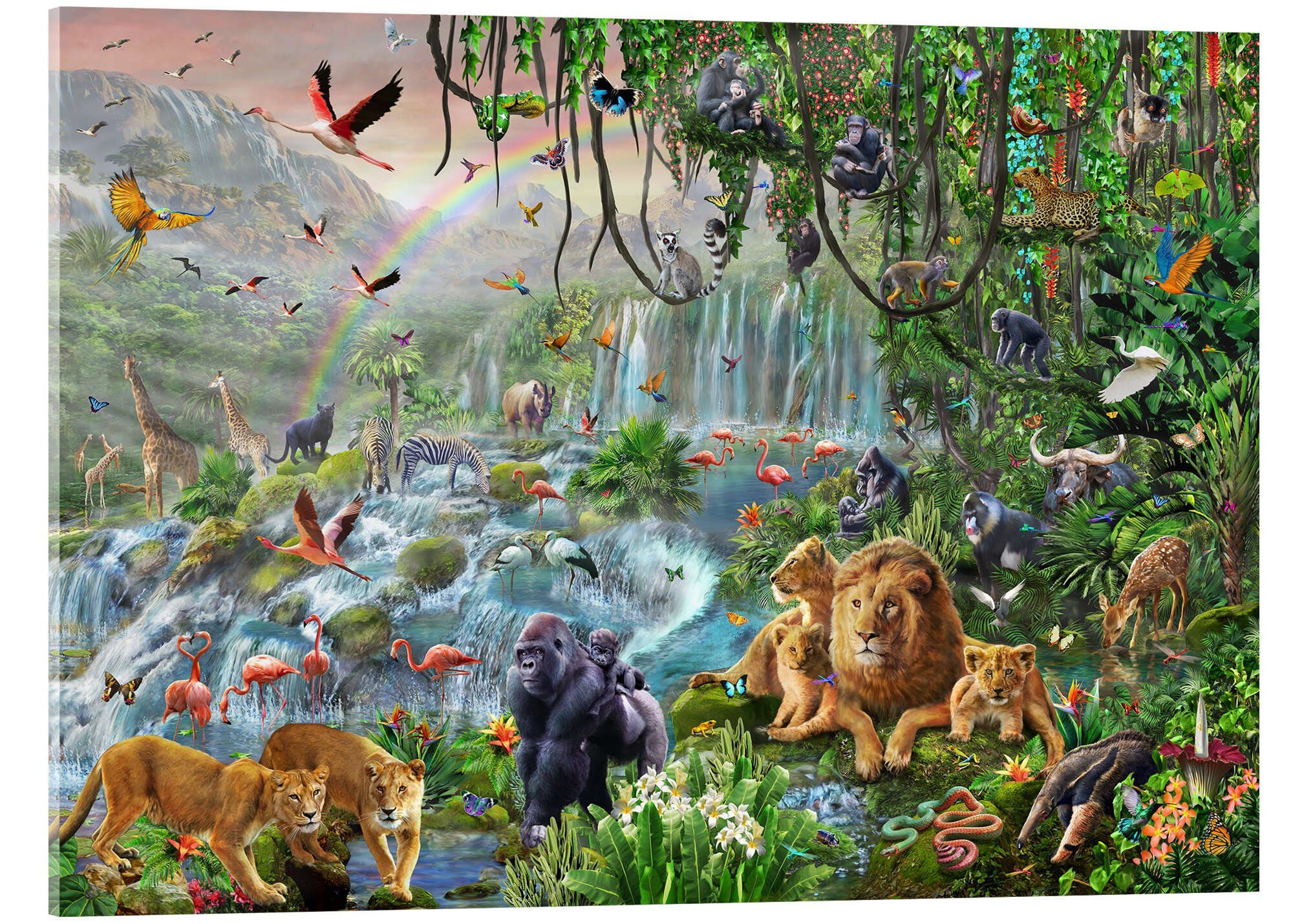 Posterlounge Wandbild Wasserfall im Dschungel, Adrian Chesterman, erhältlich als Poster, Leinwandbild, Wandsticker oder Acrylglasbild