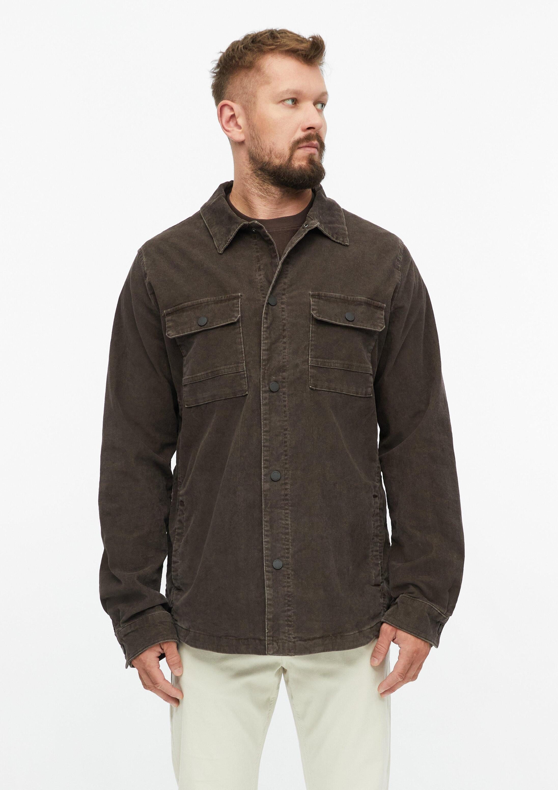s.Oliver Hemdjacke Outdoor-Jacke Gewaschenes Cord-Overshirt mit Brusttaschen