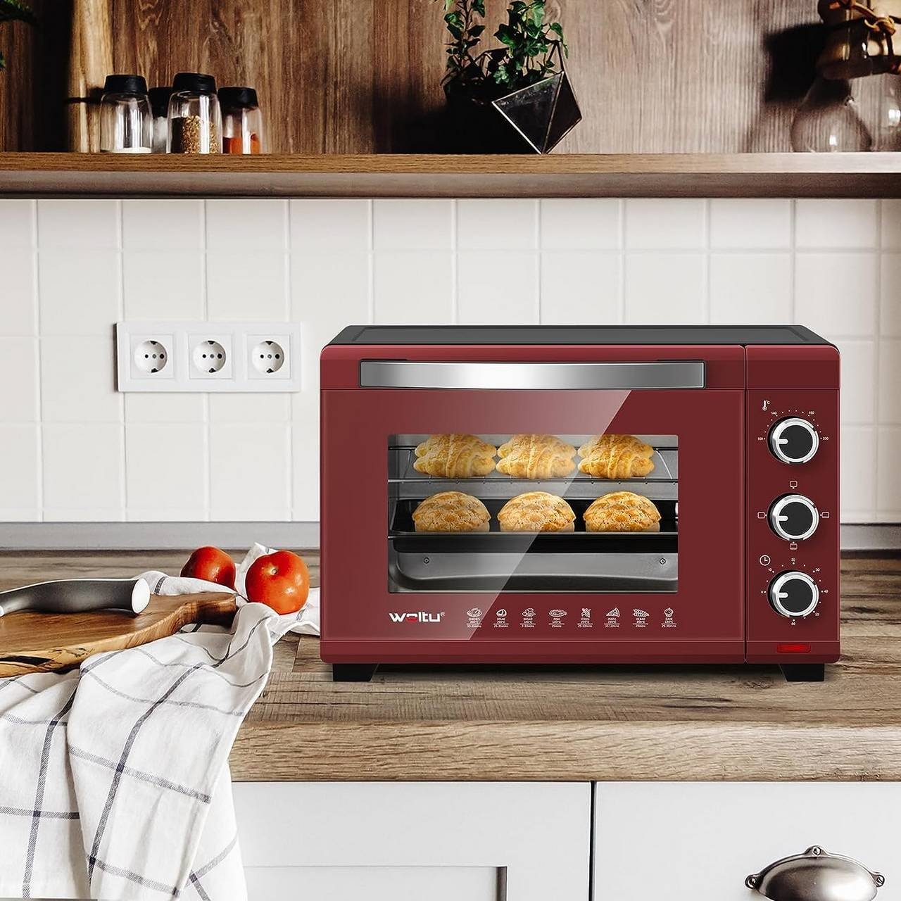 Woltu Minibackofen, Toastofen mit Timer, 28 Liter 1600W