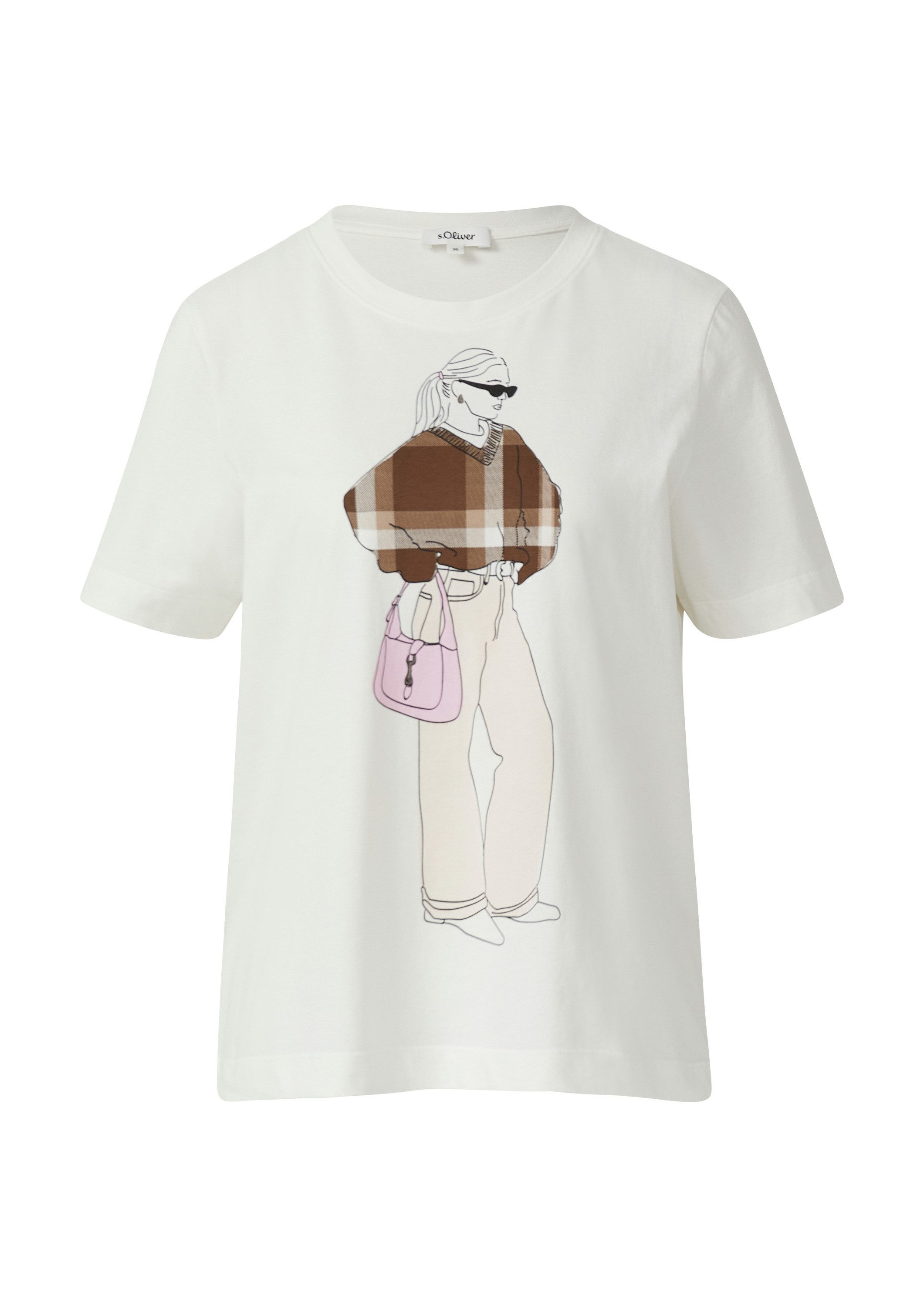 s.Oliver Kurzarmshirt T-Shirt T-Shirt mit Frontprint im Relaxed Fit günstig online kaufen