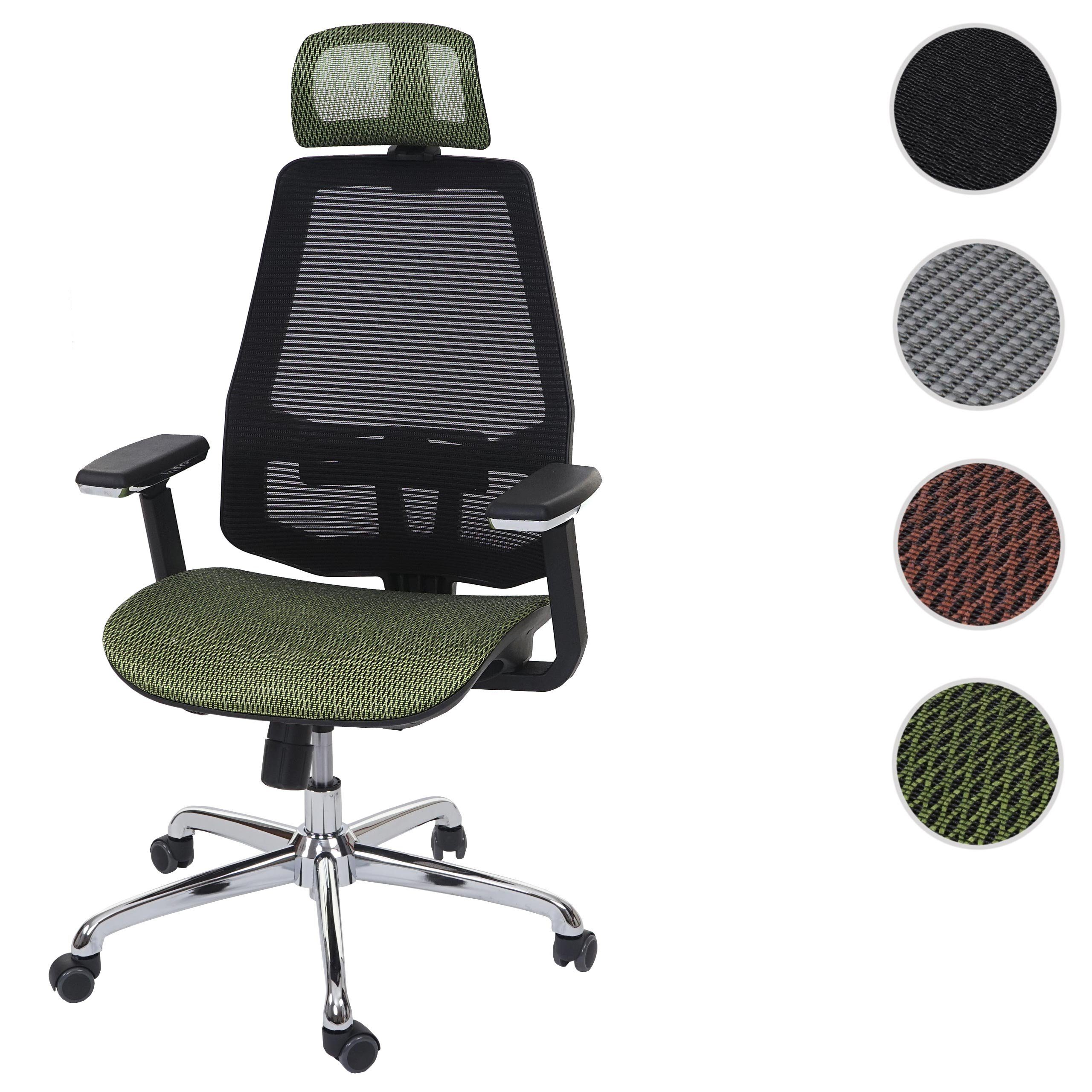 grün,schwarz MCW-A58, verbessert höhenverstellbar, MCW Luftzirkulation Netzbespannung Schreibtischstuhl Armlehnen